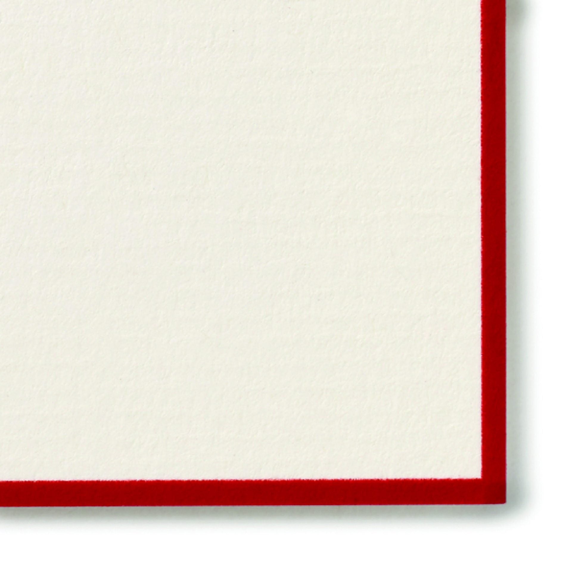 Bordered Correspondence Cards Poinsettia Red