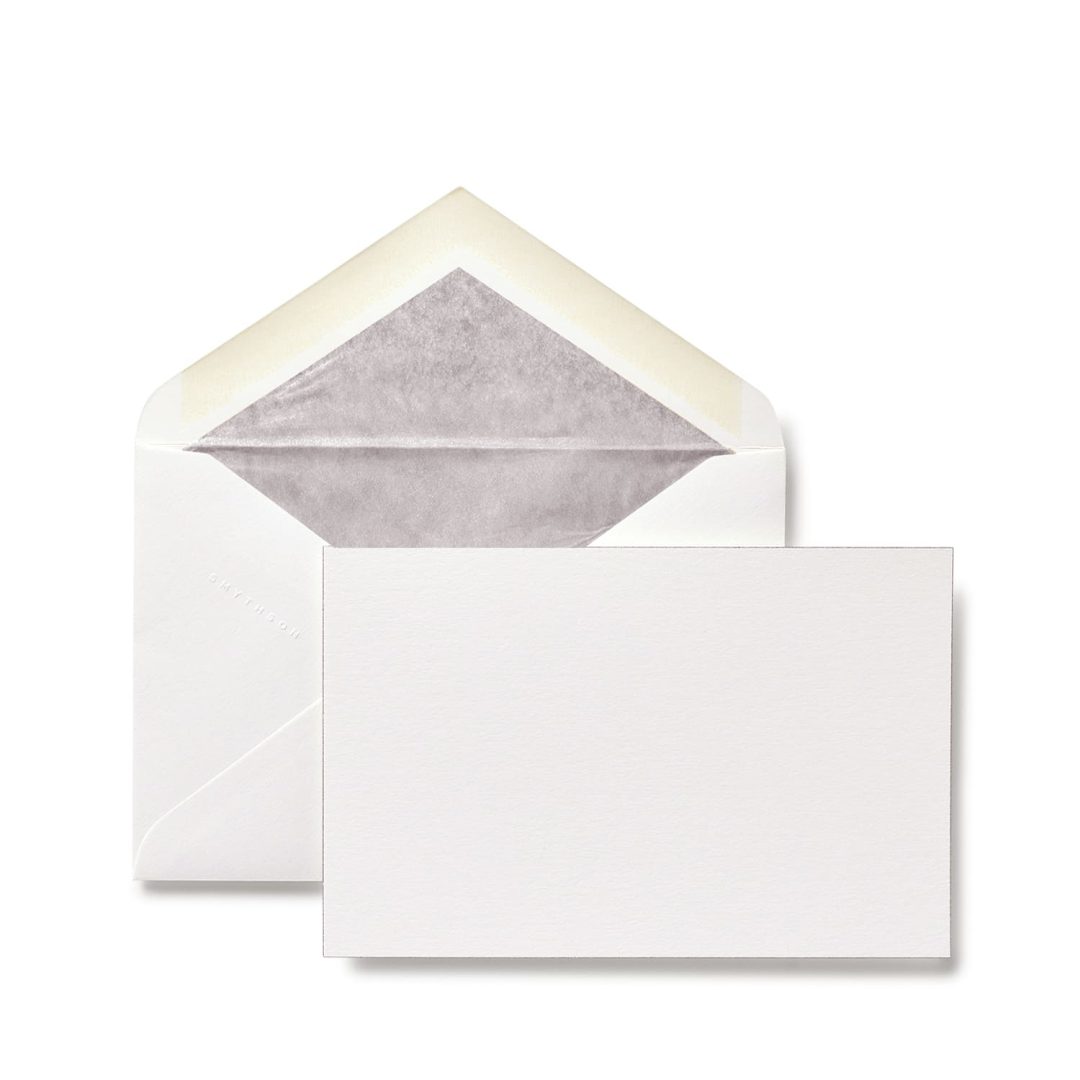 SMYTHSON Silver Bordered Correspondence Cards