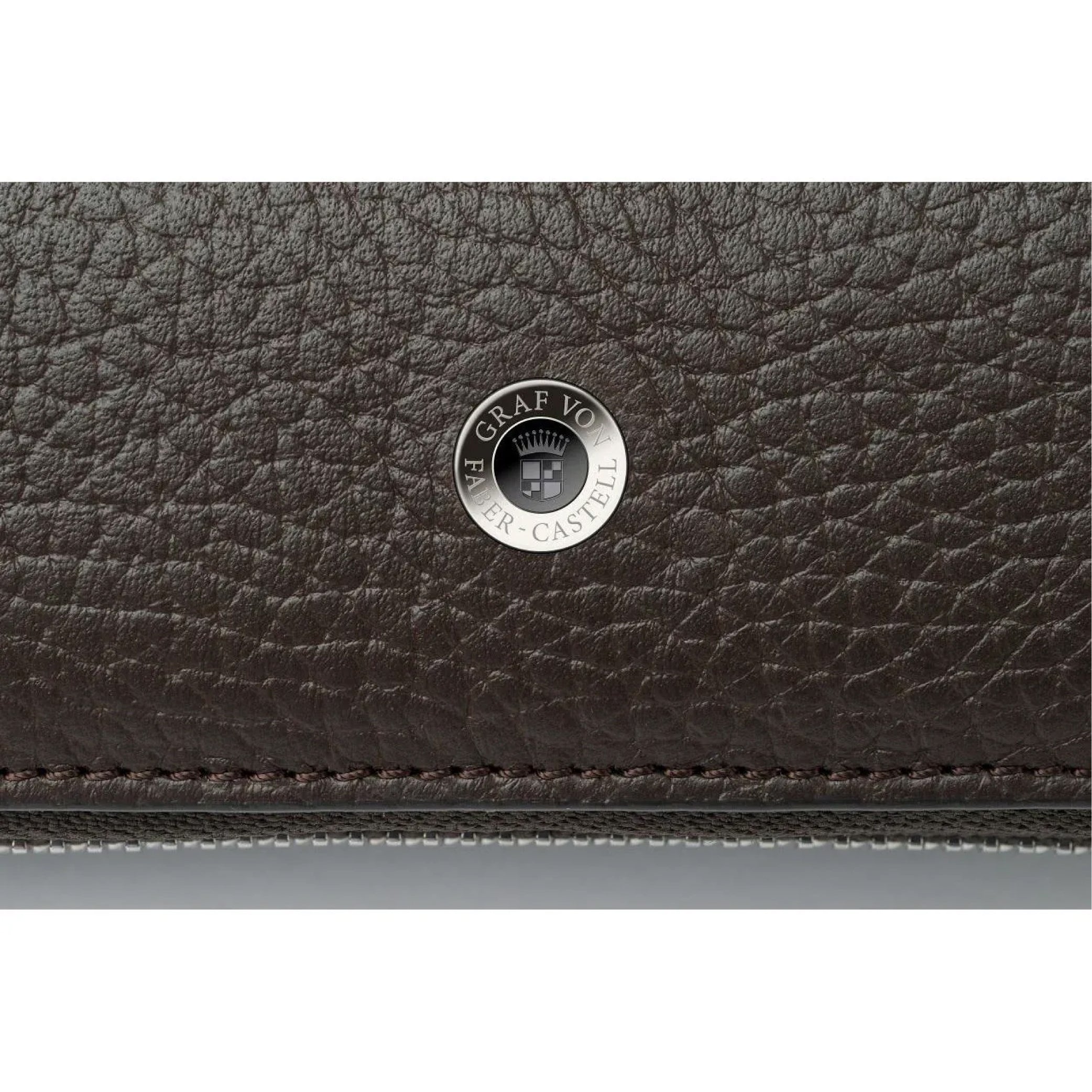 Dark Brown Cashmere Zipper case for 2 pens