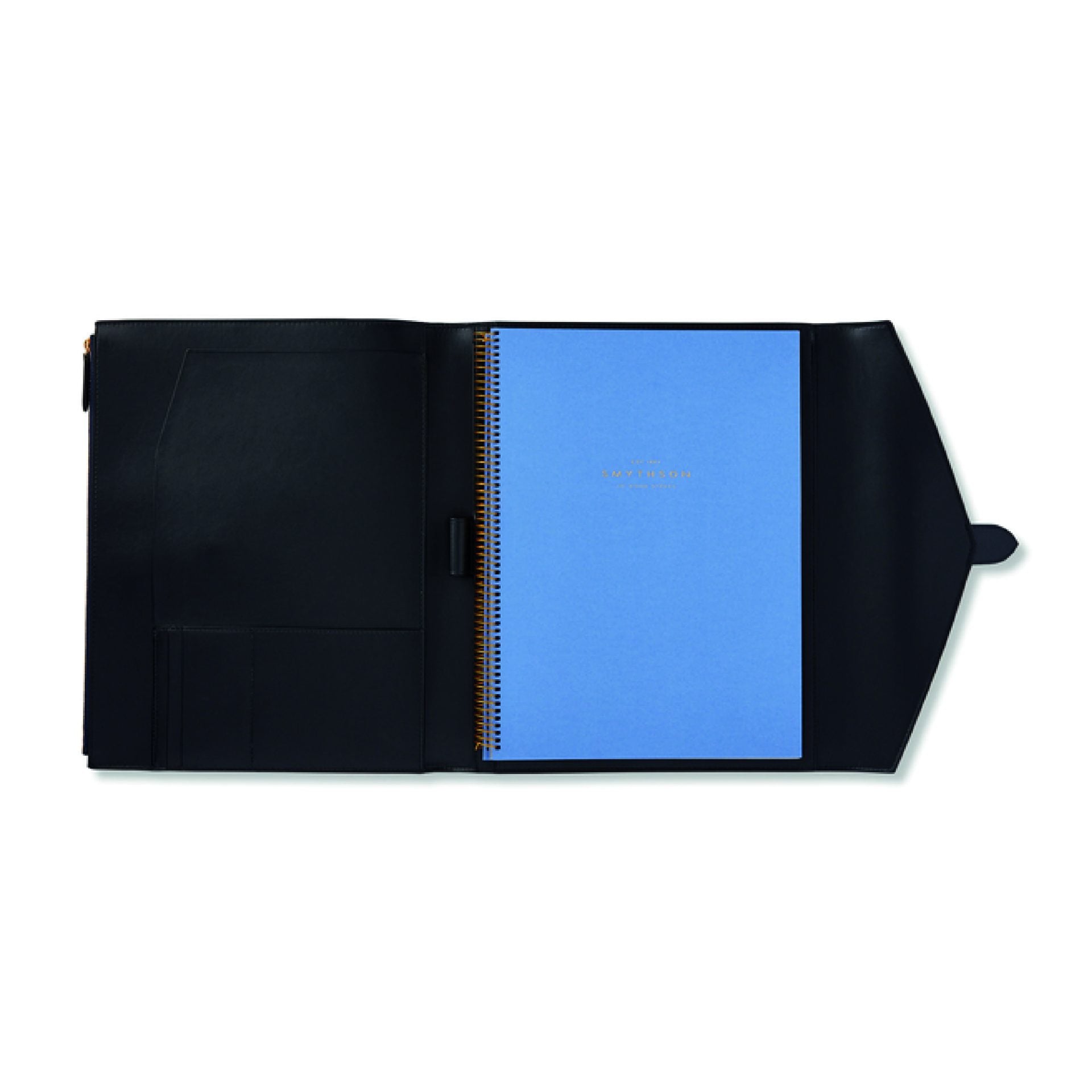 A4 Trifold Writing Folder in Black Panama