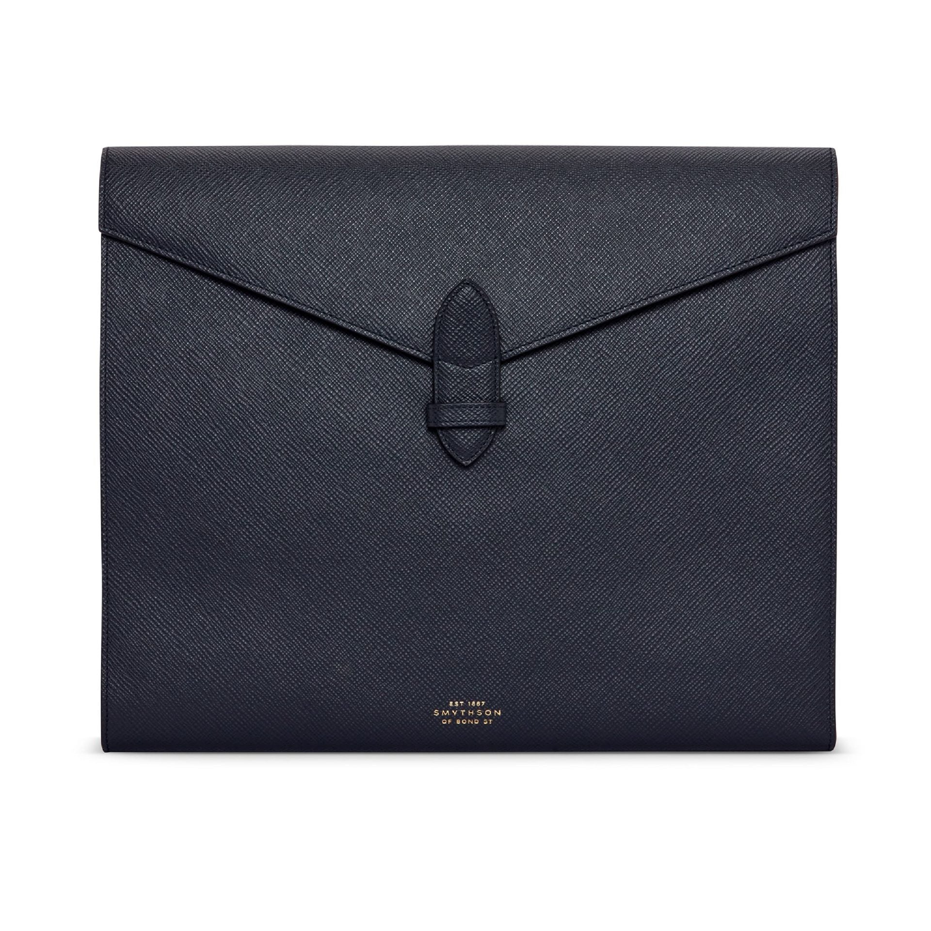 A4 Trifold Writing Folder in Navy Panama