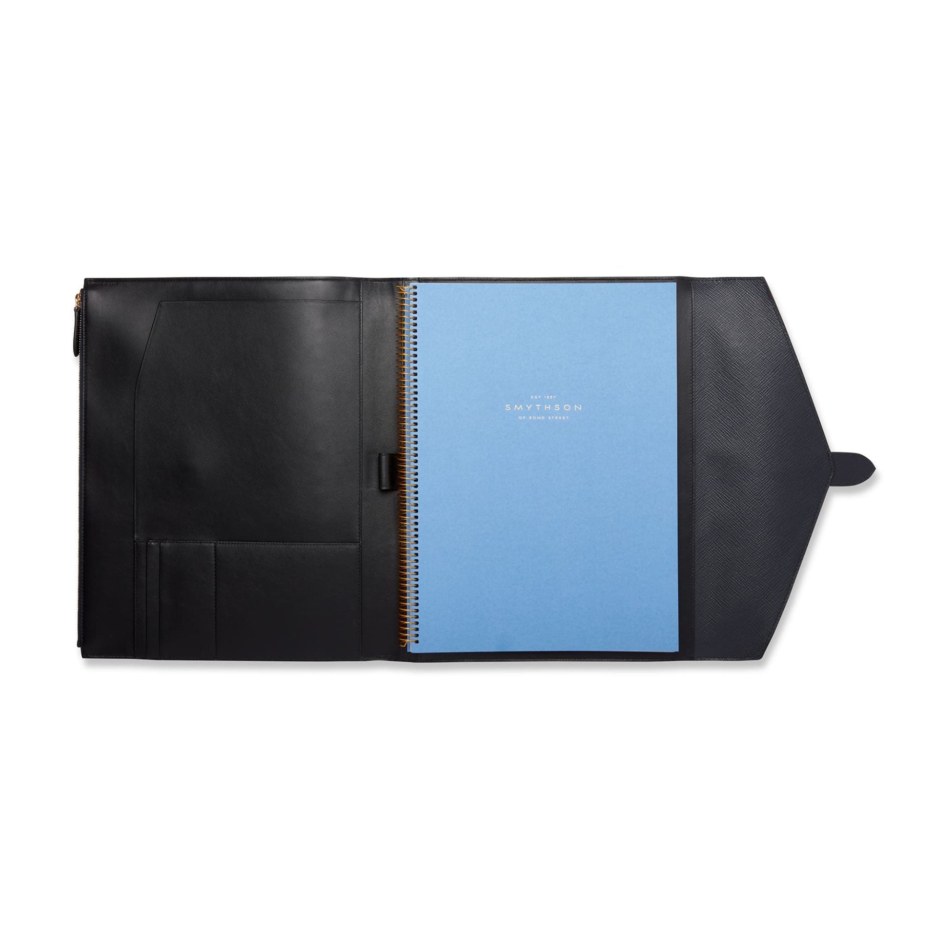 A4 Trifold Writing Folder in Navy Panama