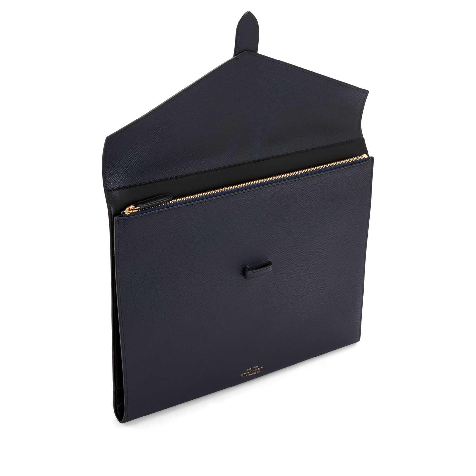 A4 Trifold Writing Folder in Navy Panama
