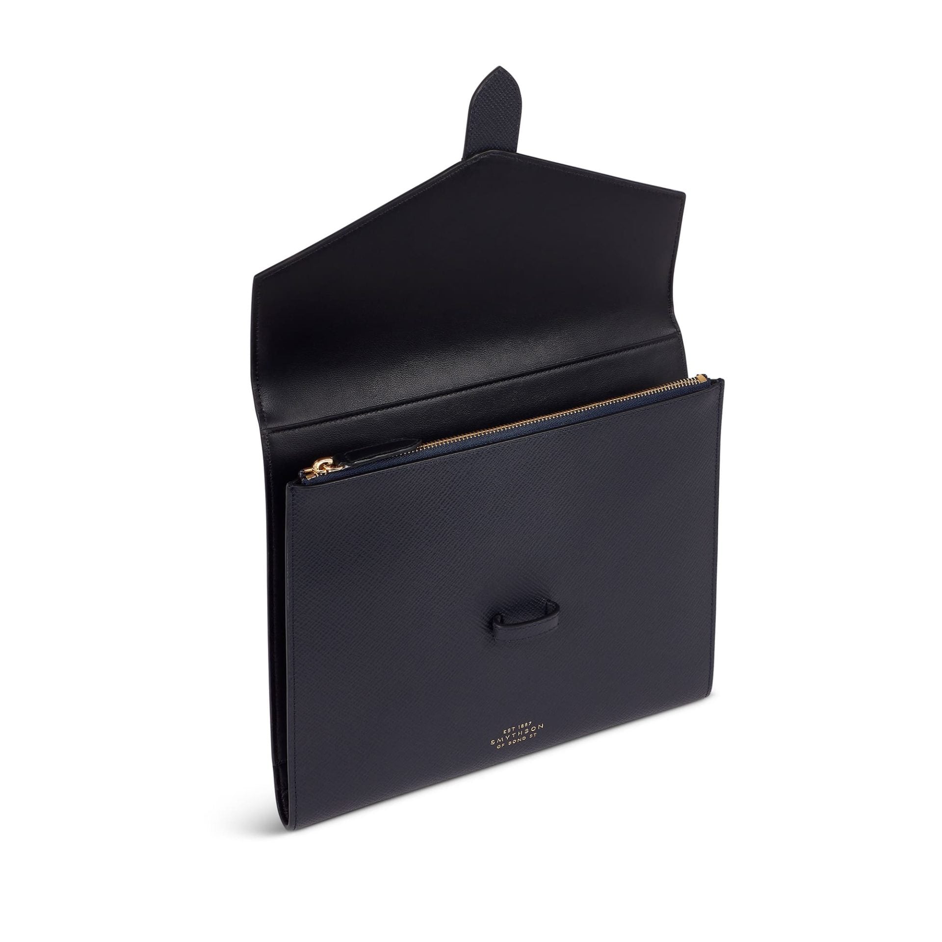A5 Trifold Writing Folder in Navy Panama
