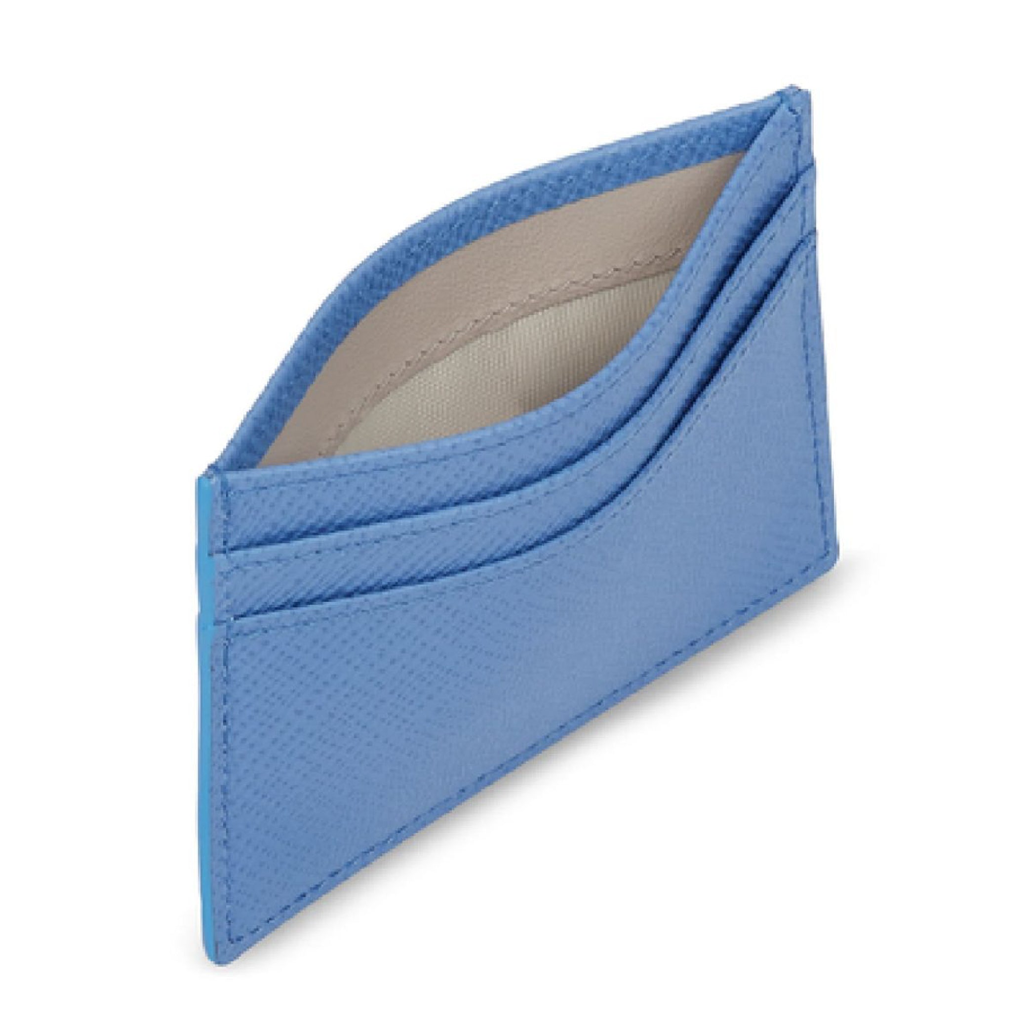 Flat Card Holder in Nile Blue Panama
