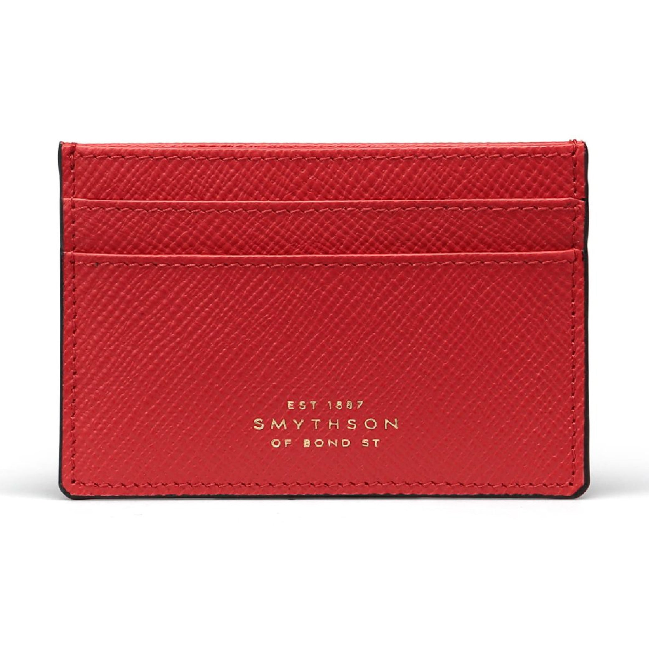 Flat Card Holder in Scarlet Red Panama