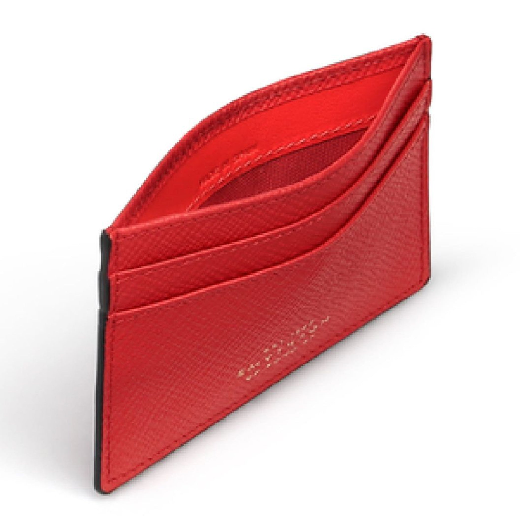 Flat Card Holder in Scarlet Red Panama