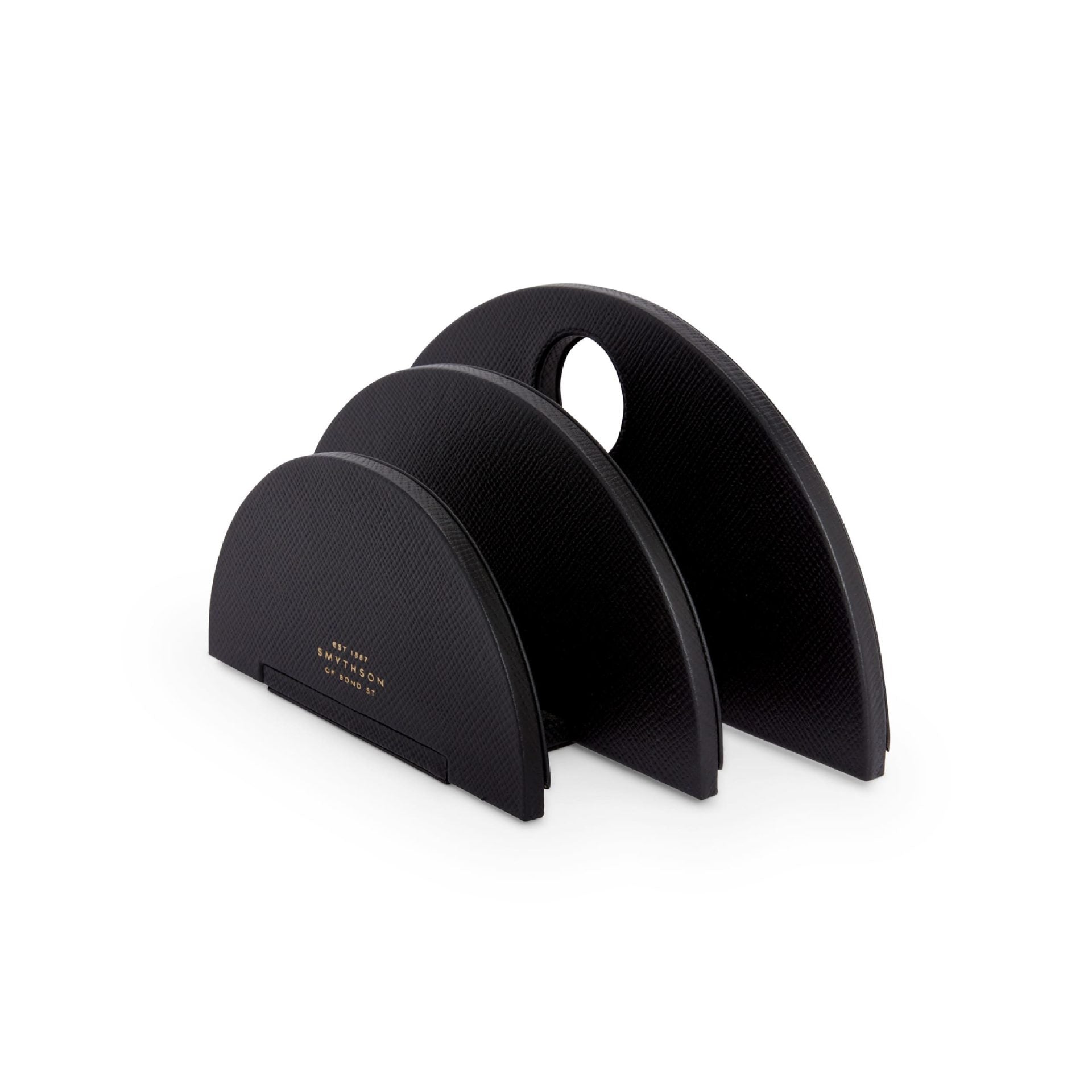 Circular Letter Rack in Black Panama