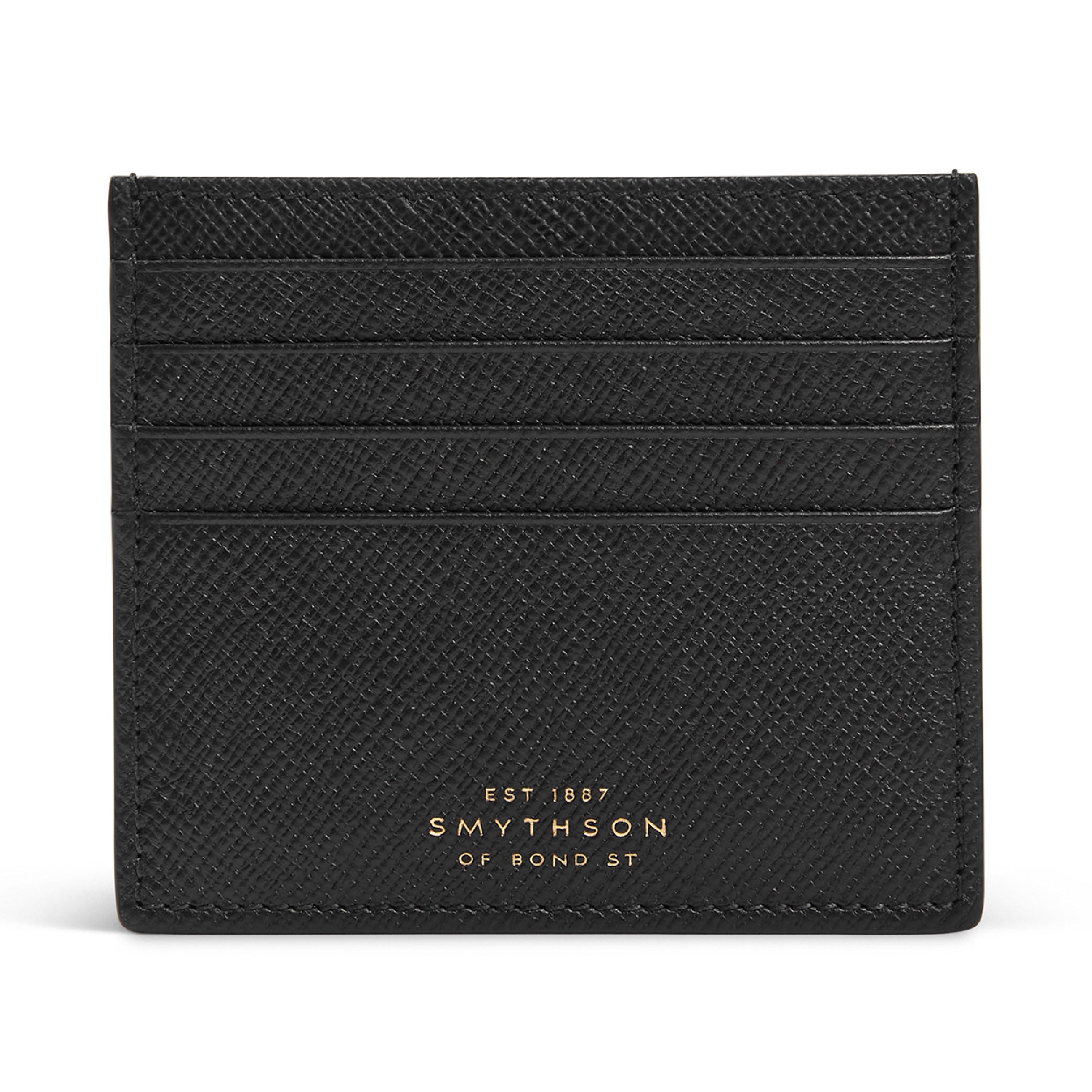 8 Card Slot Flat Card Holder in Black Panama