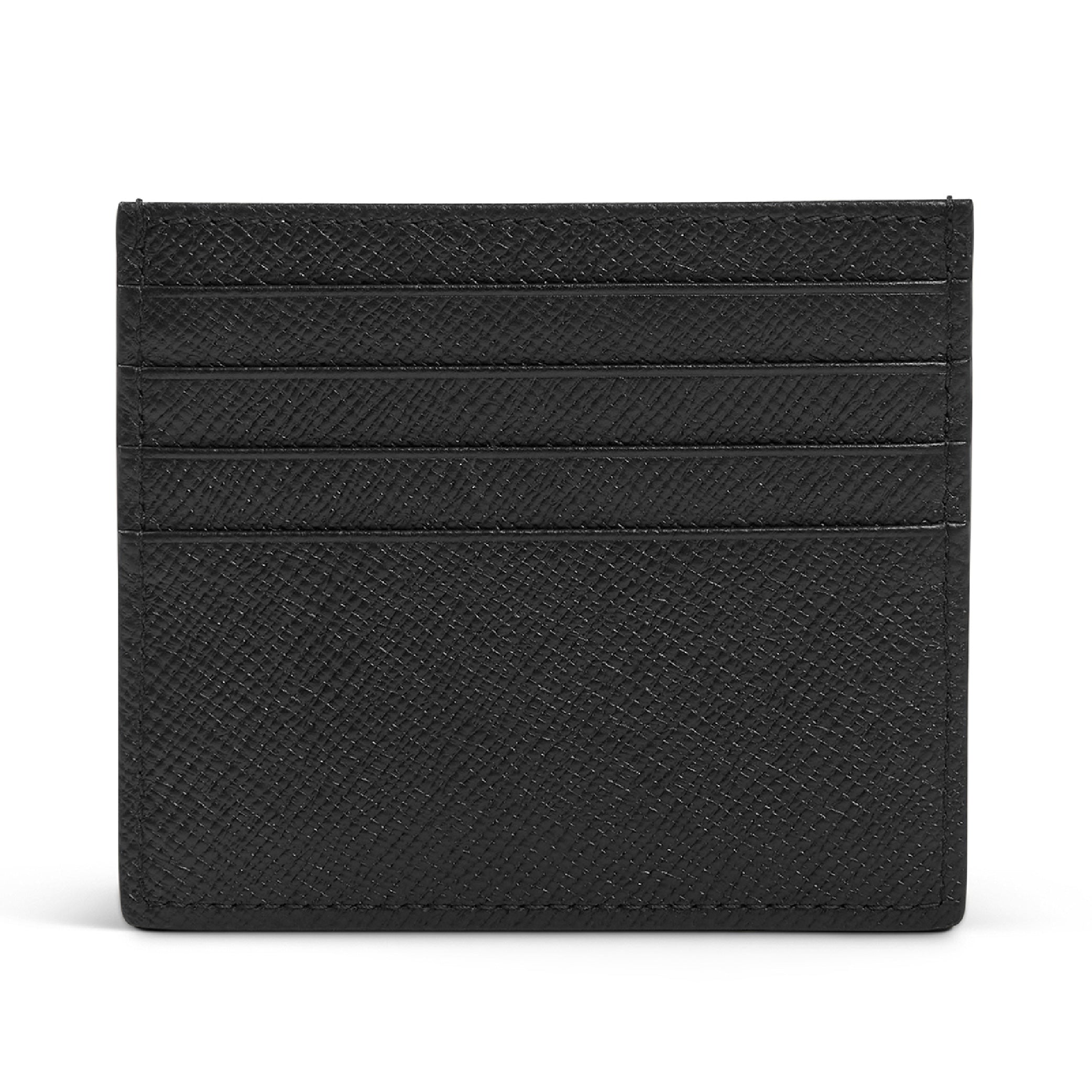8 Card Slot Flat Card Holder in Black Panama