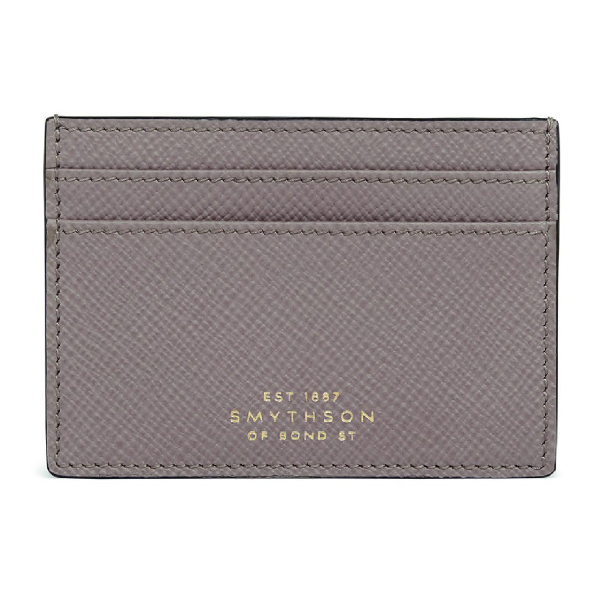 Flat Card Holder in Taupe Brown Panama