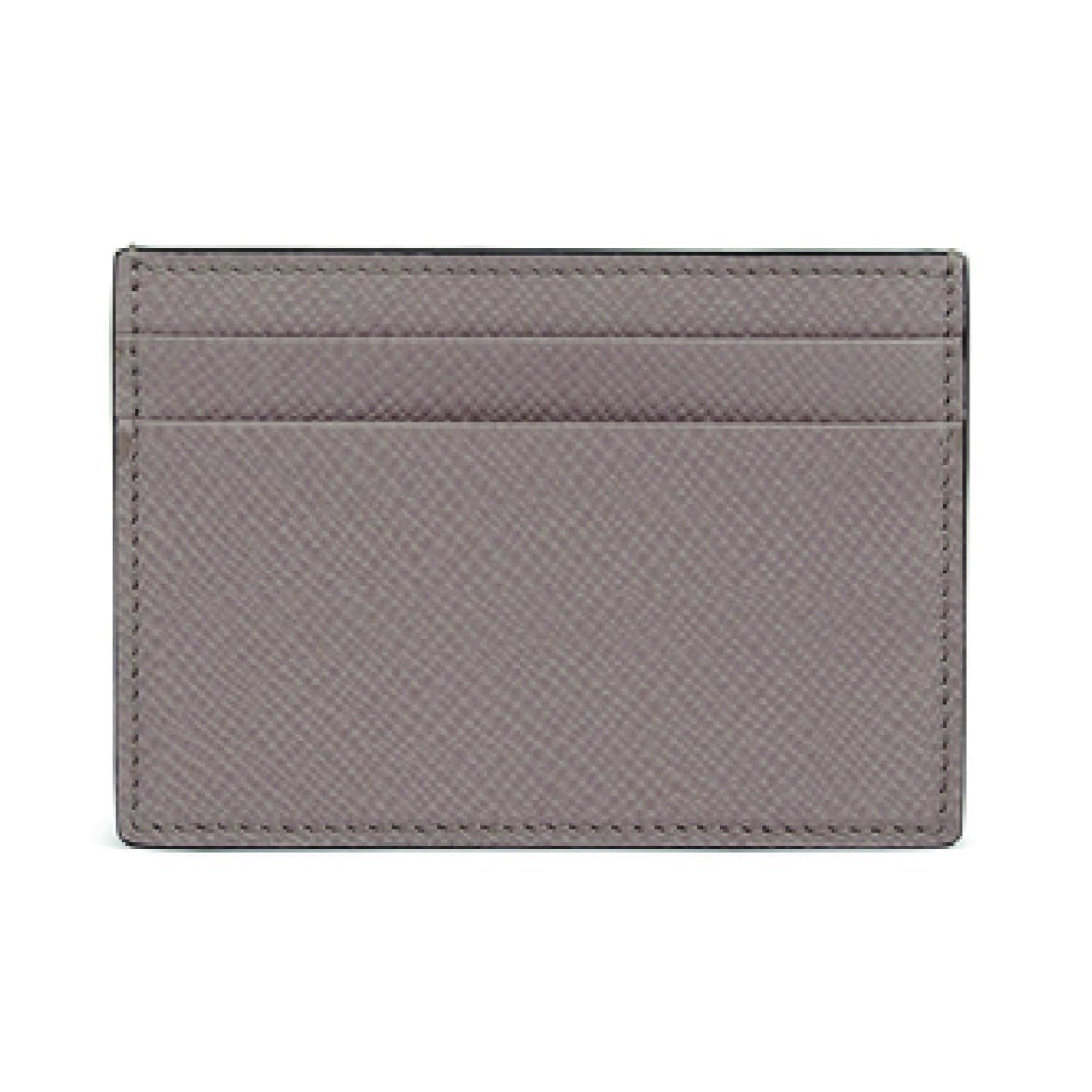 Flat Card Holder in Taupe Brown Panama