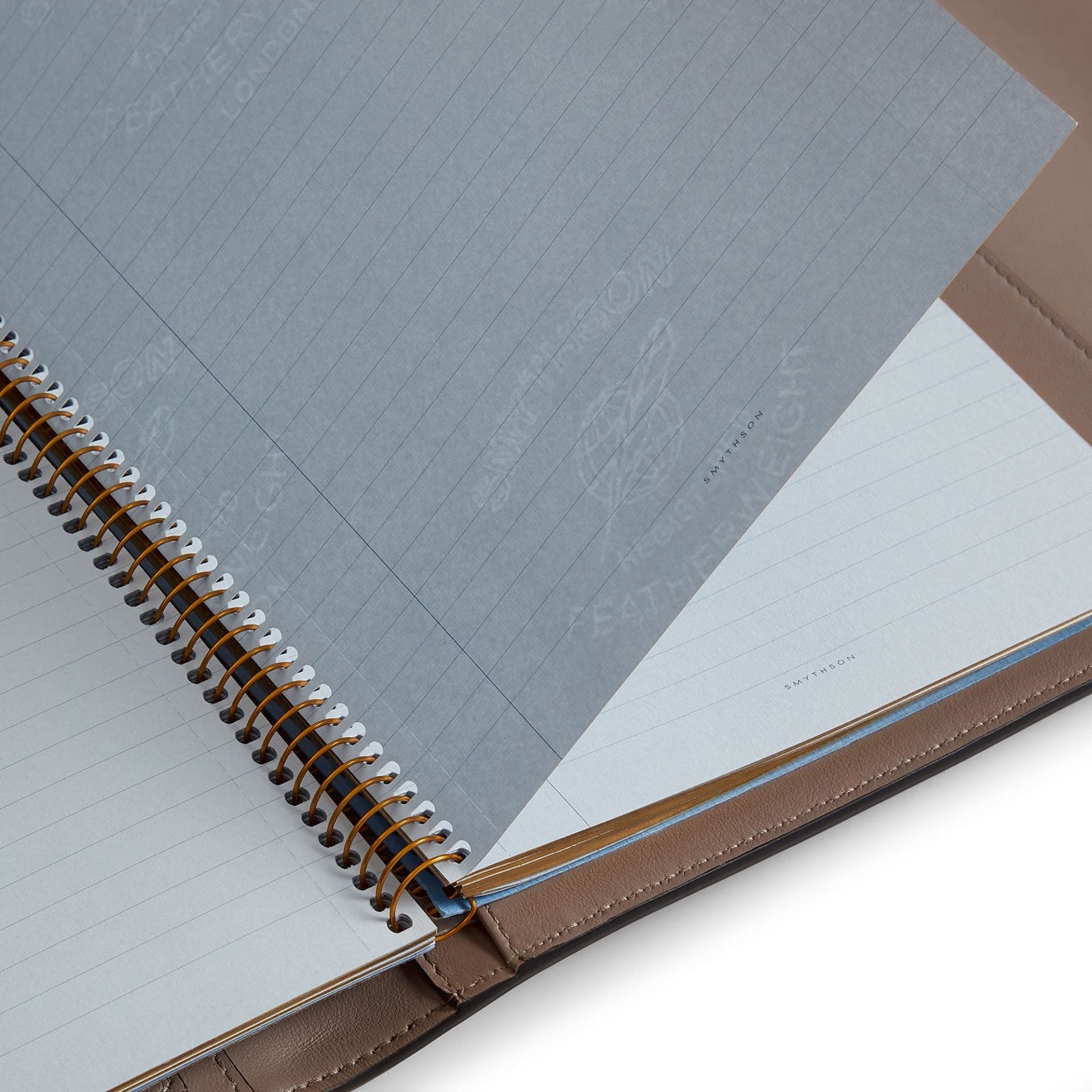 A5 Trifold Writing Folder in Taupe Brown Panama