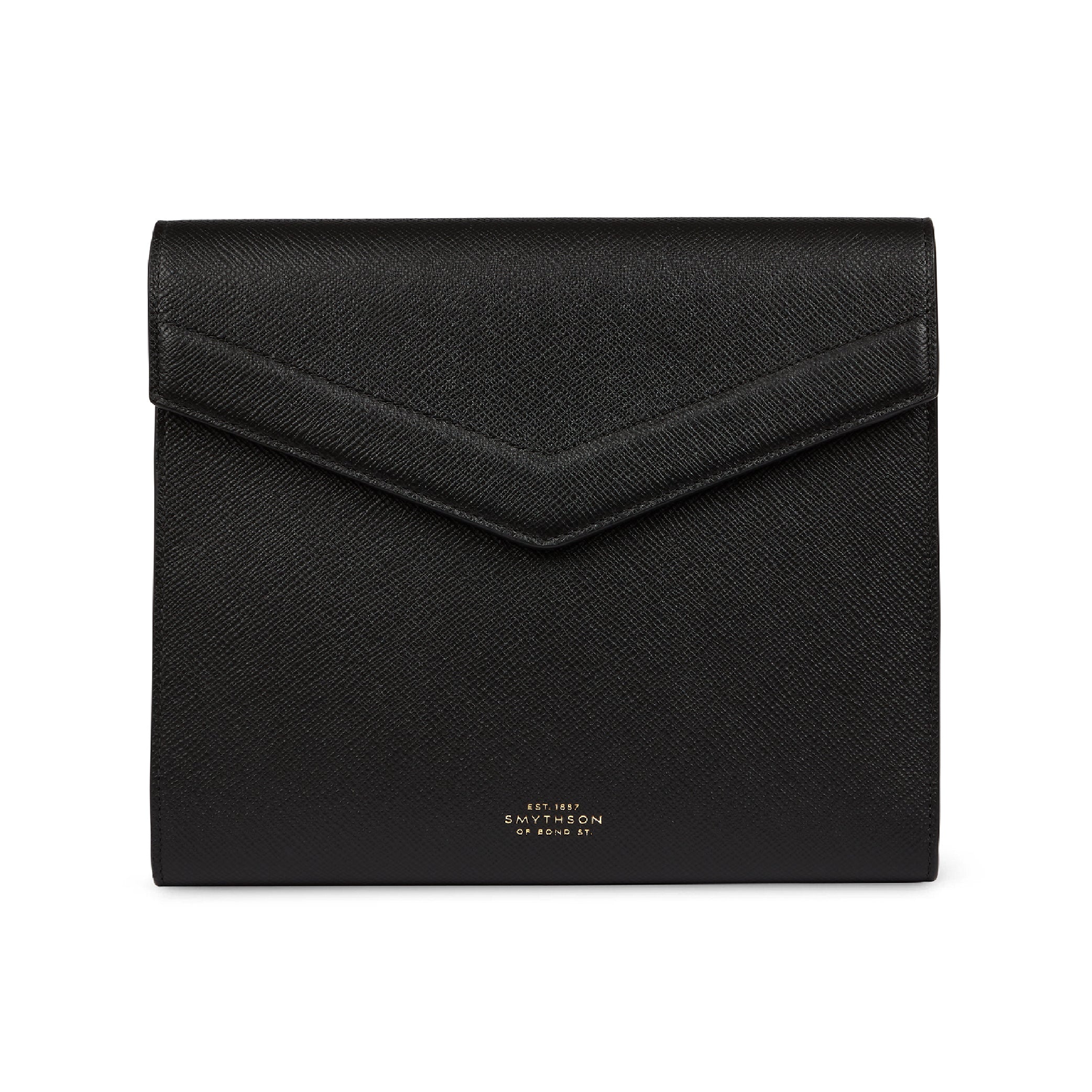 A5 Envelope Writing Folder in Black Panama