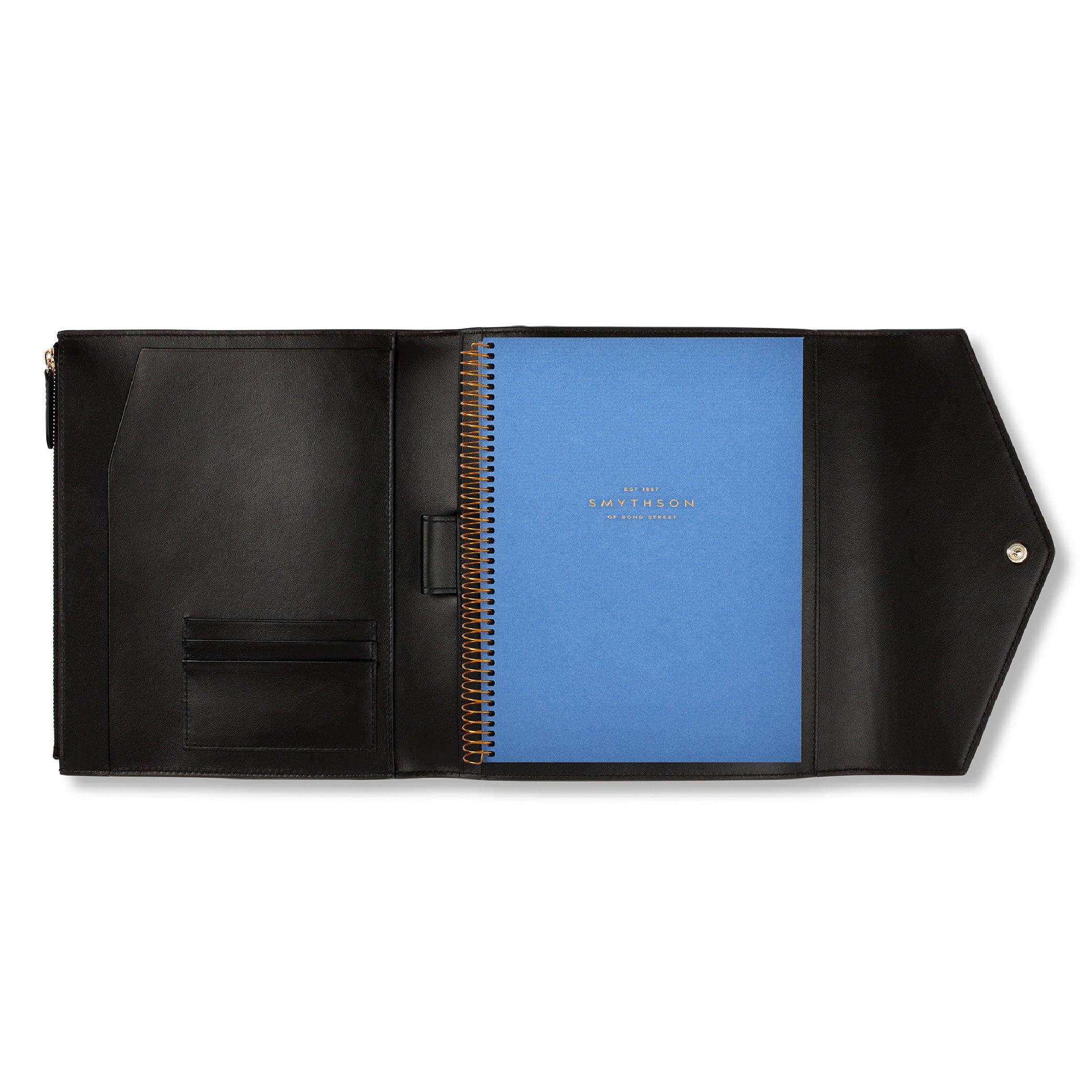 A5 Envelope Writing Folder in Black Panama