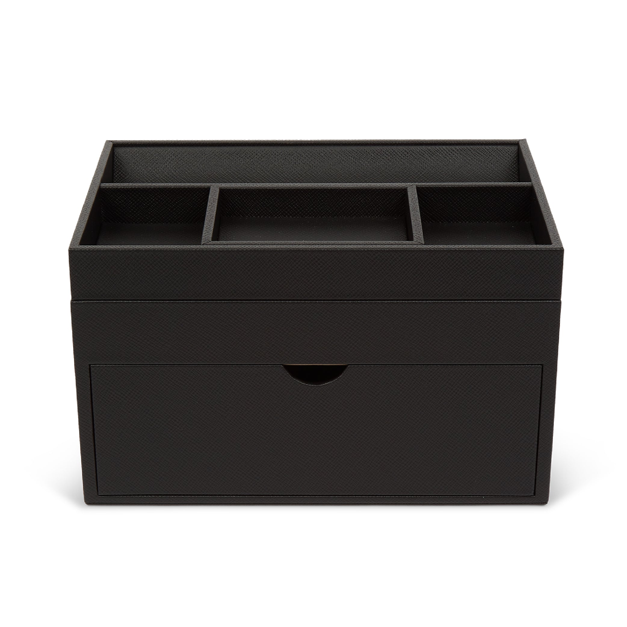 Stationery Organiser in Black Panama