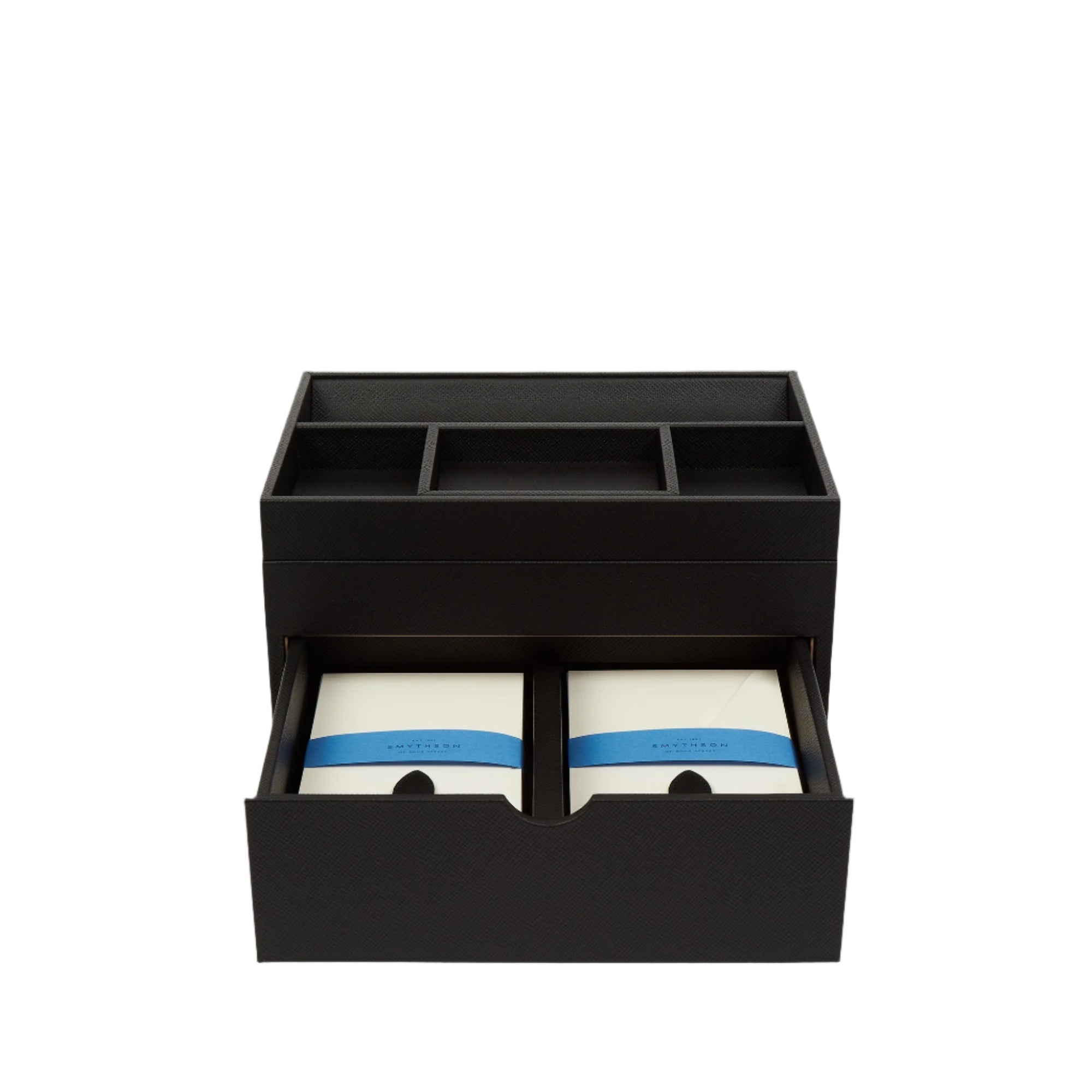 Stationery Organiser in Black Panama