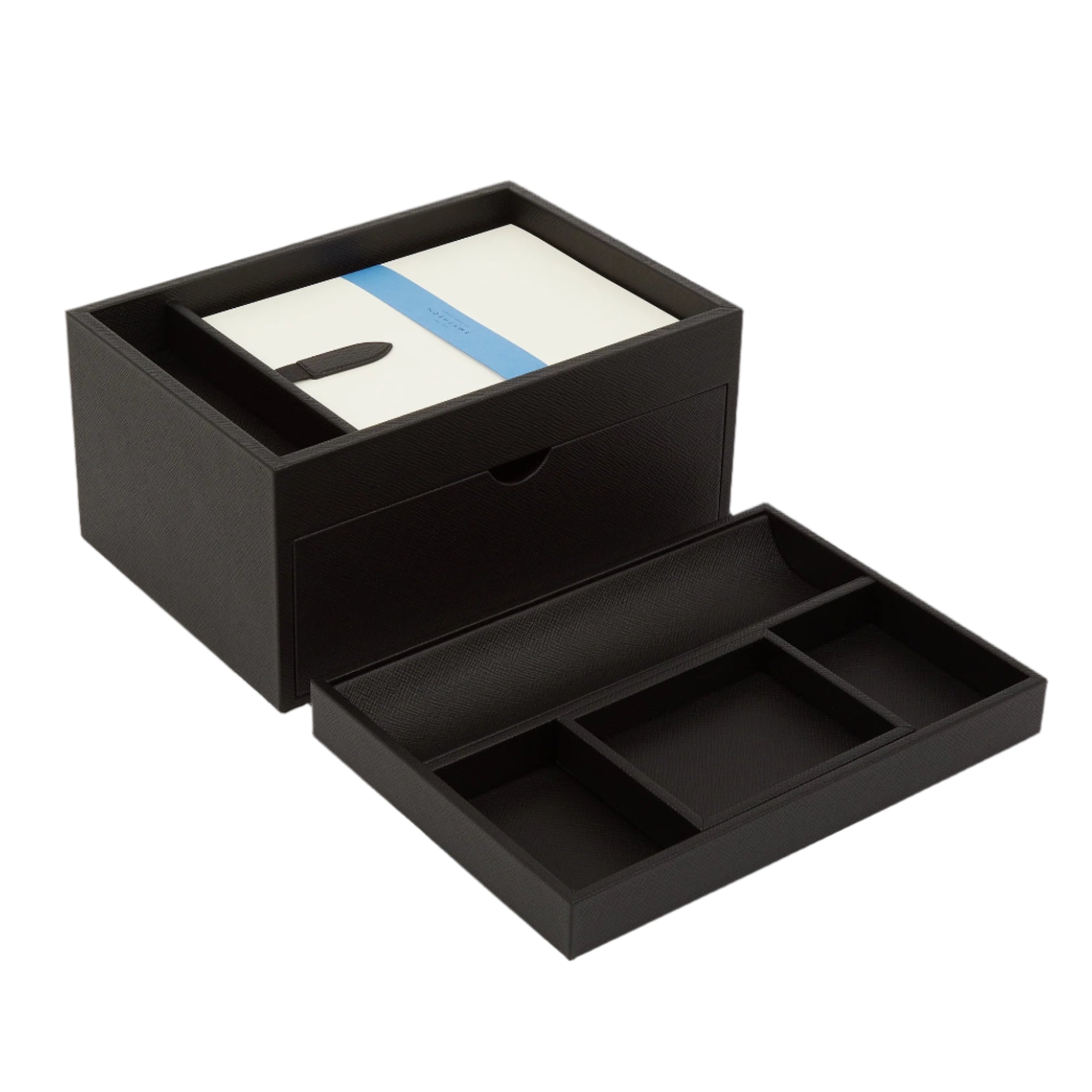 Stationery Organiser in Black Panama