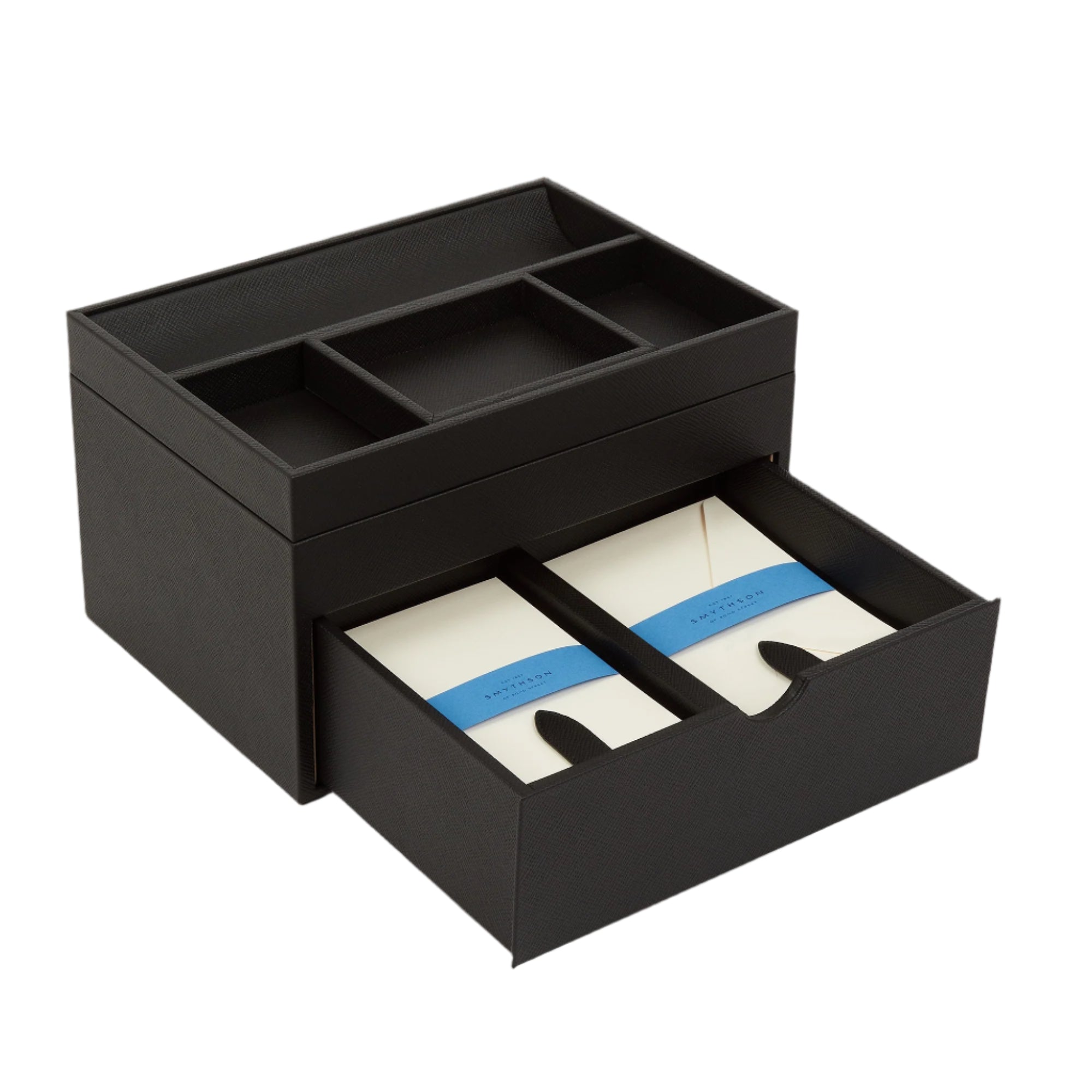 Stationery Organiser in Black Panama