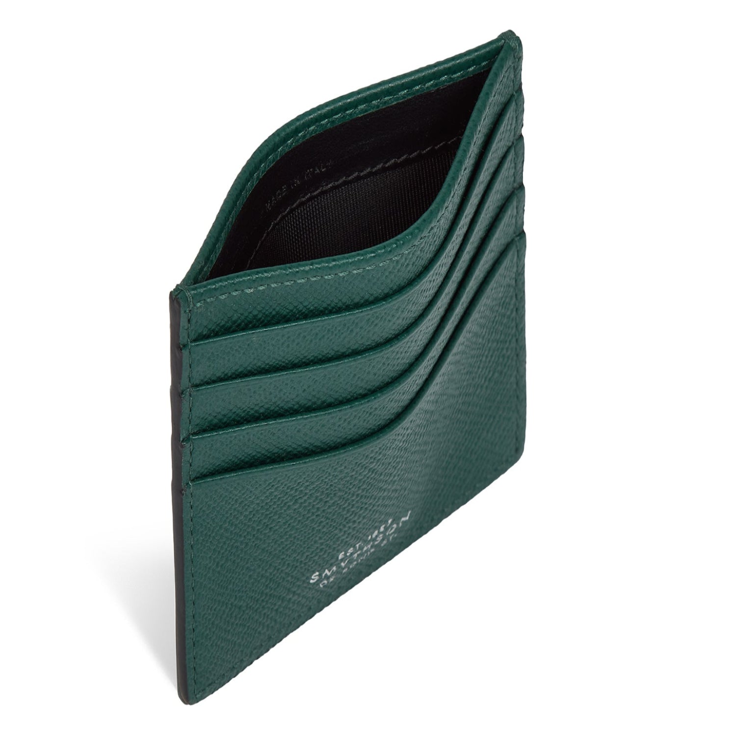 8 Card Slot Flat Card Holder in Forest Green Panama