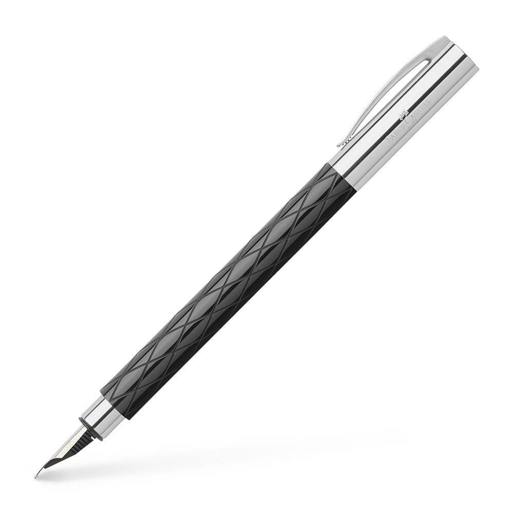 Ambition Rhombus Black Resin Fountain Pen
