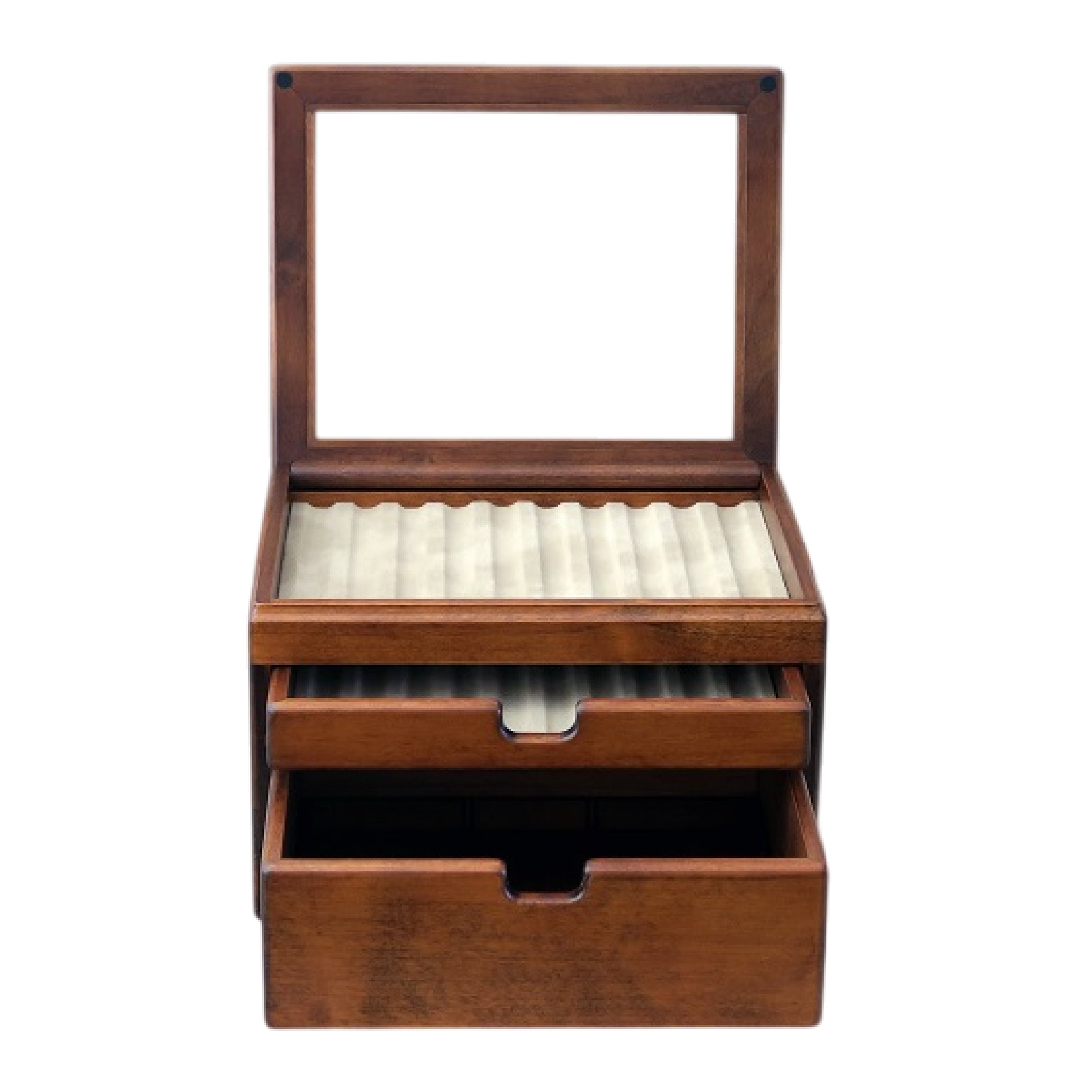 Wooden 10 Fountain Pen Box Brown