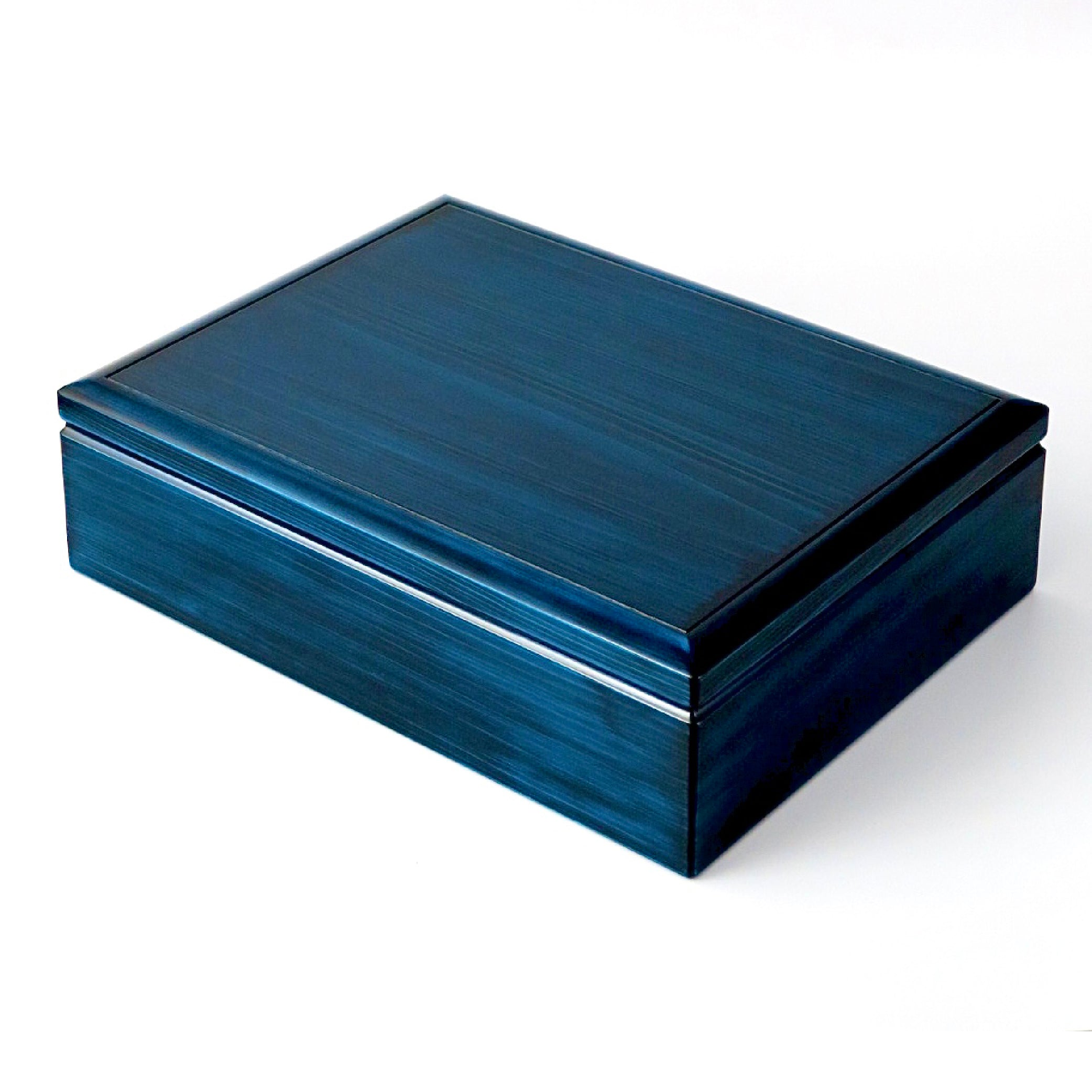 Wooden Letter Box with Pen Mat Blue