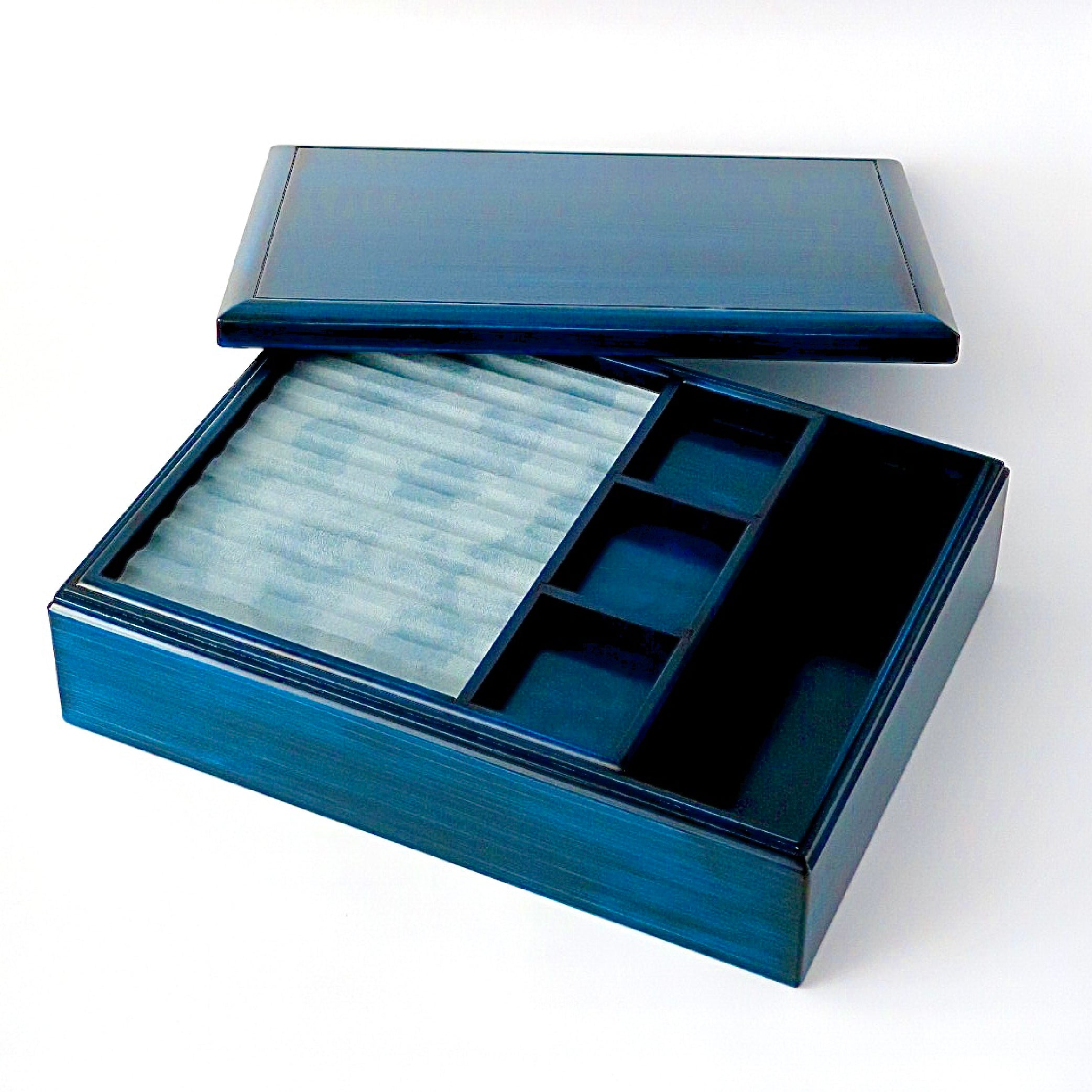 Wooden Letter Box with Pen Mat Blue