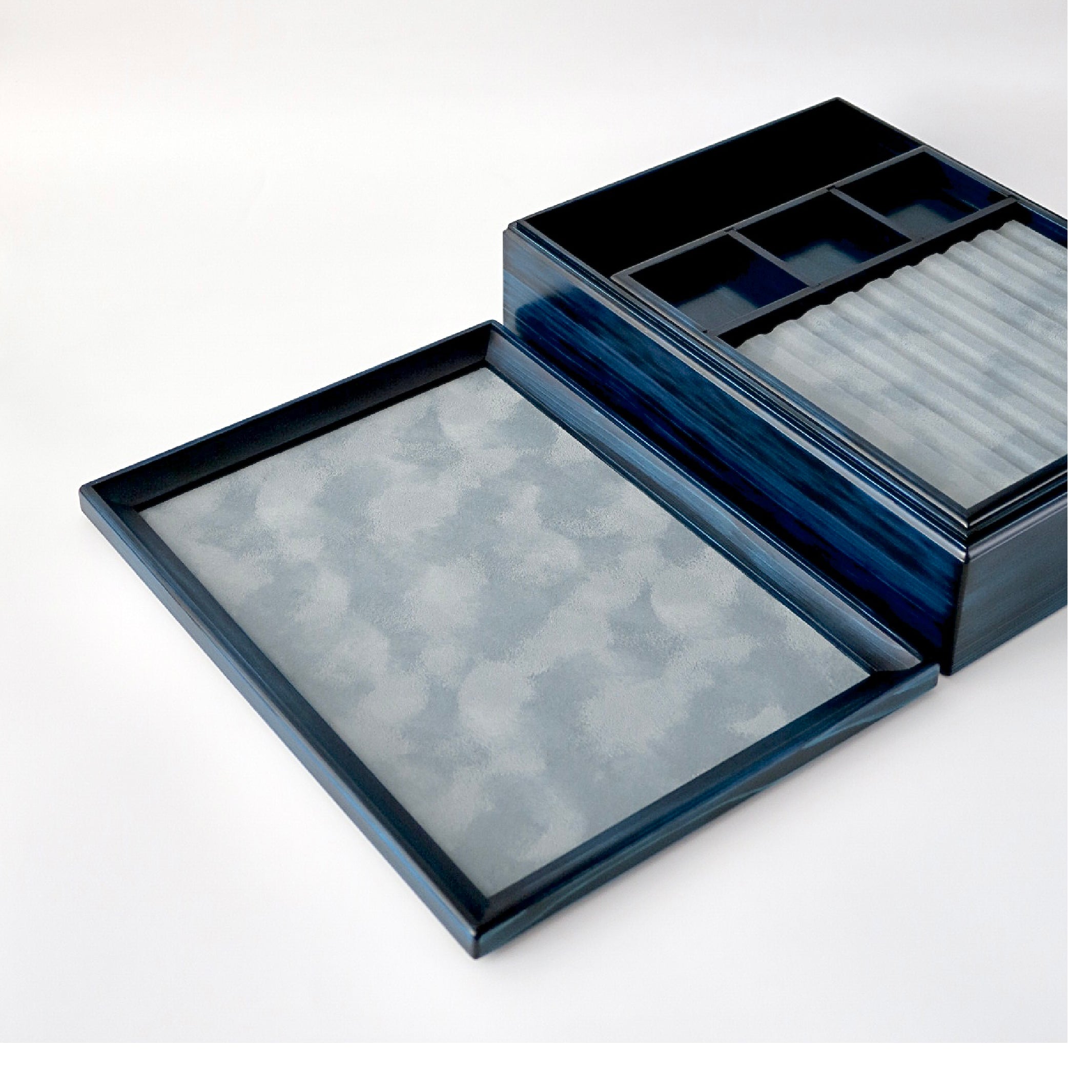 Wooden Letter Box with Pen Mat Blue