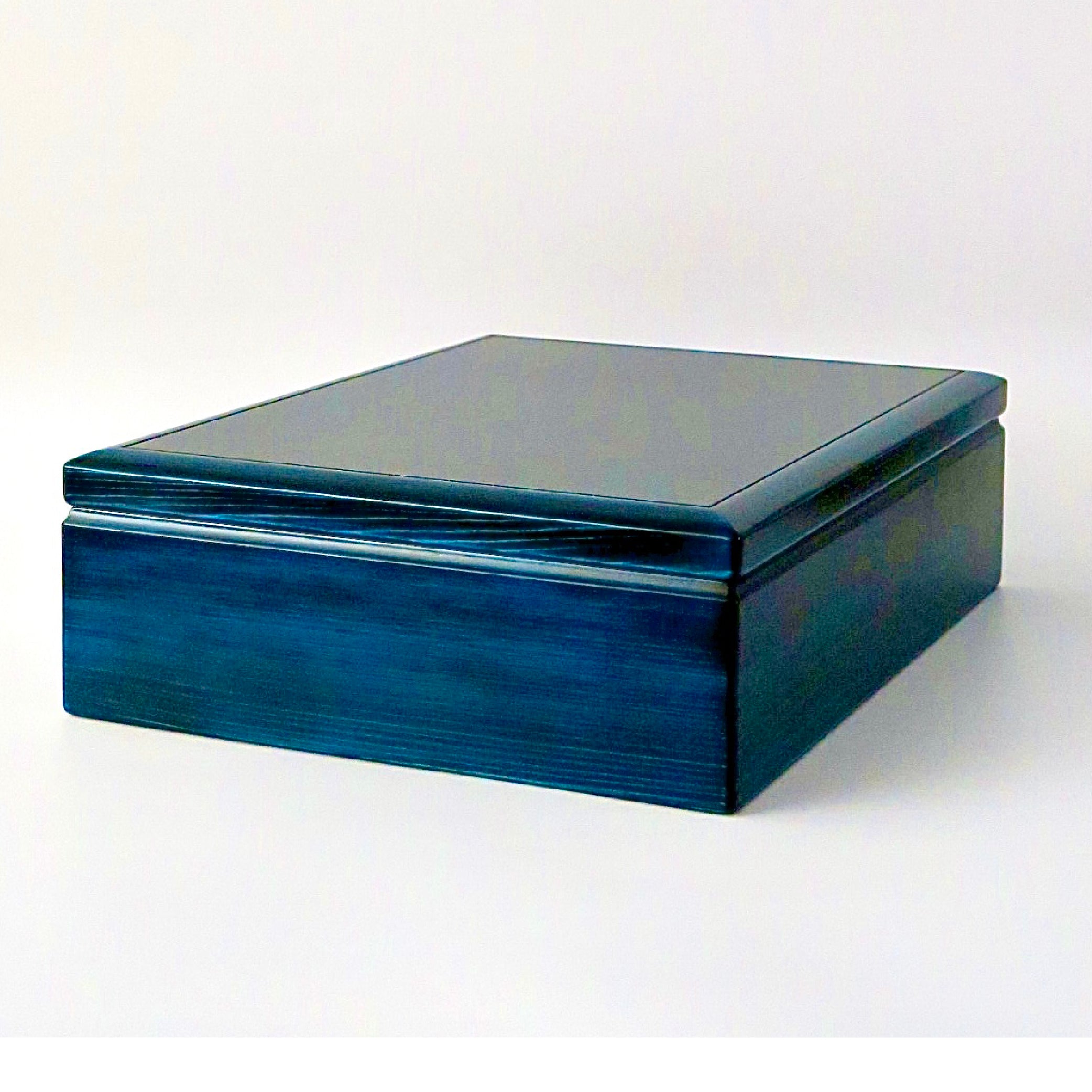 Wooden Letter Box with Pen Mat Blue