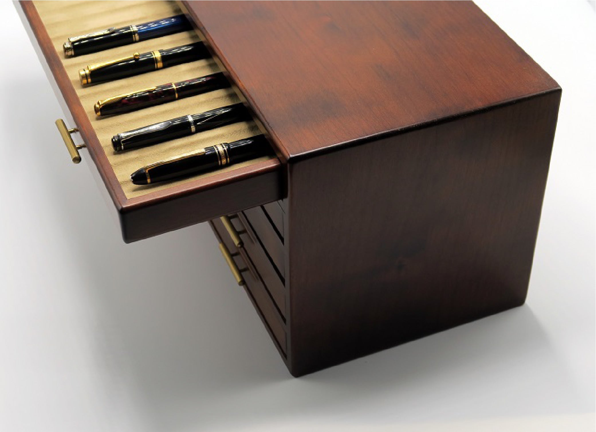Wooden 100 Fountain Pen Box Brown