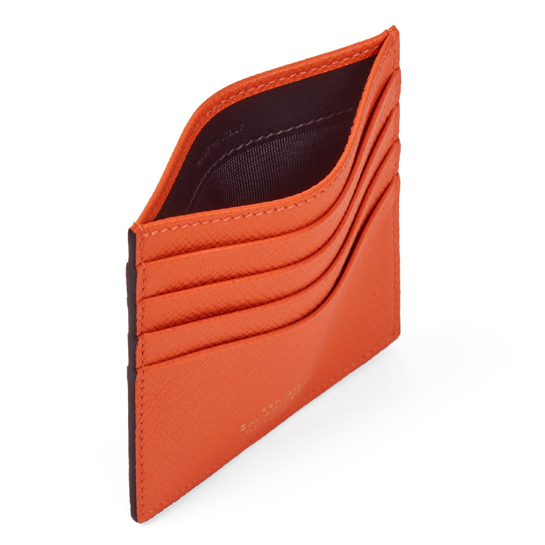 8 Card Slot Flat Card Holder in Orange Panama