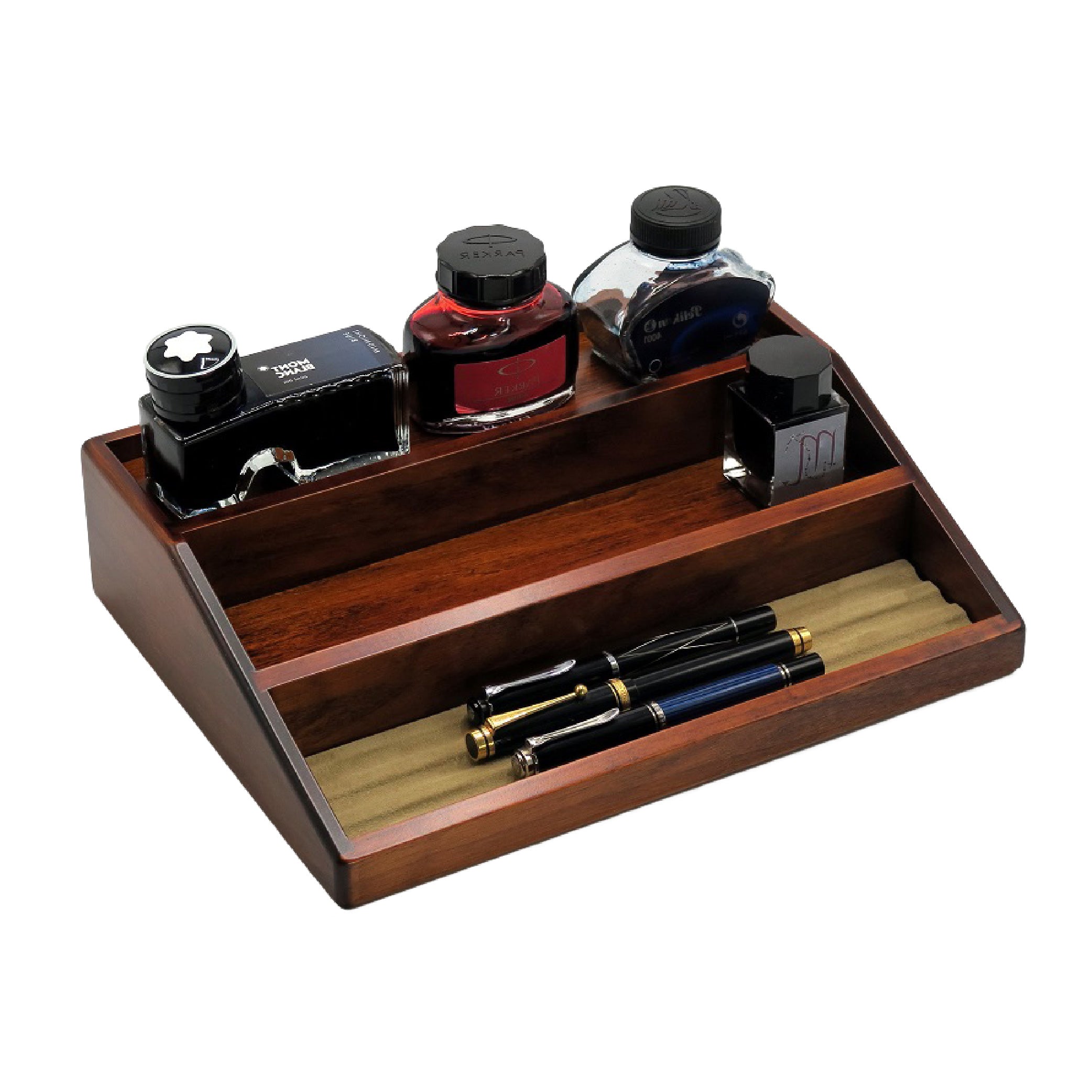 Wooden Ink Bottle Stand Brown