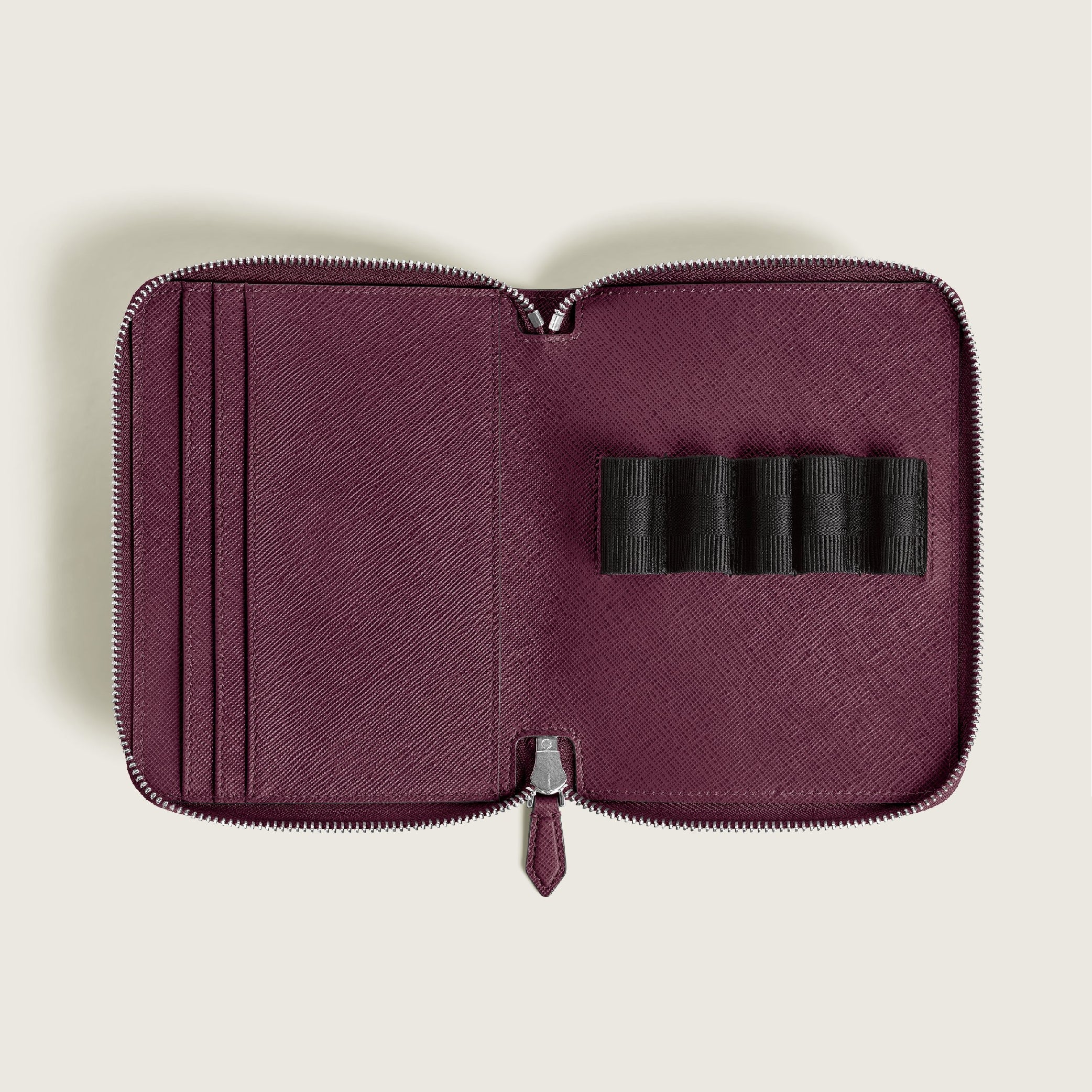 Sartorial 5 Pen Pouch Zip Cassis