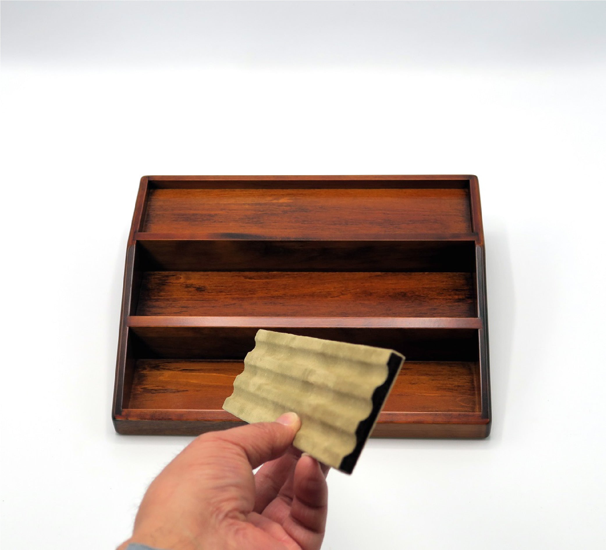 Wooden Ink Bottle Stand Brown