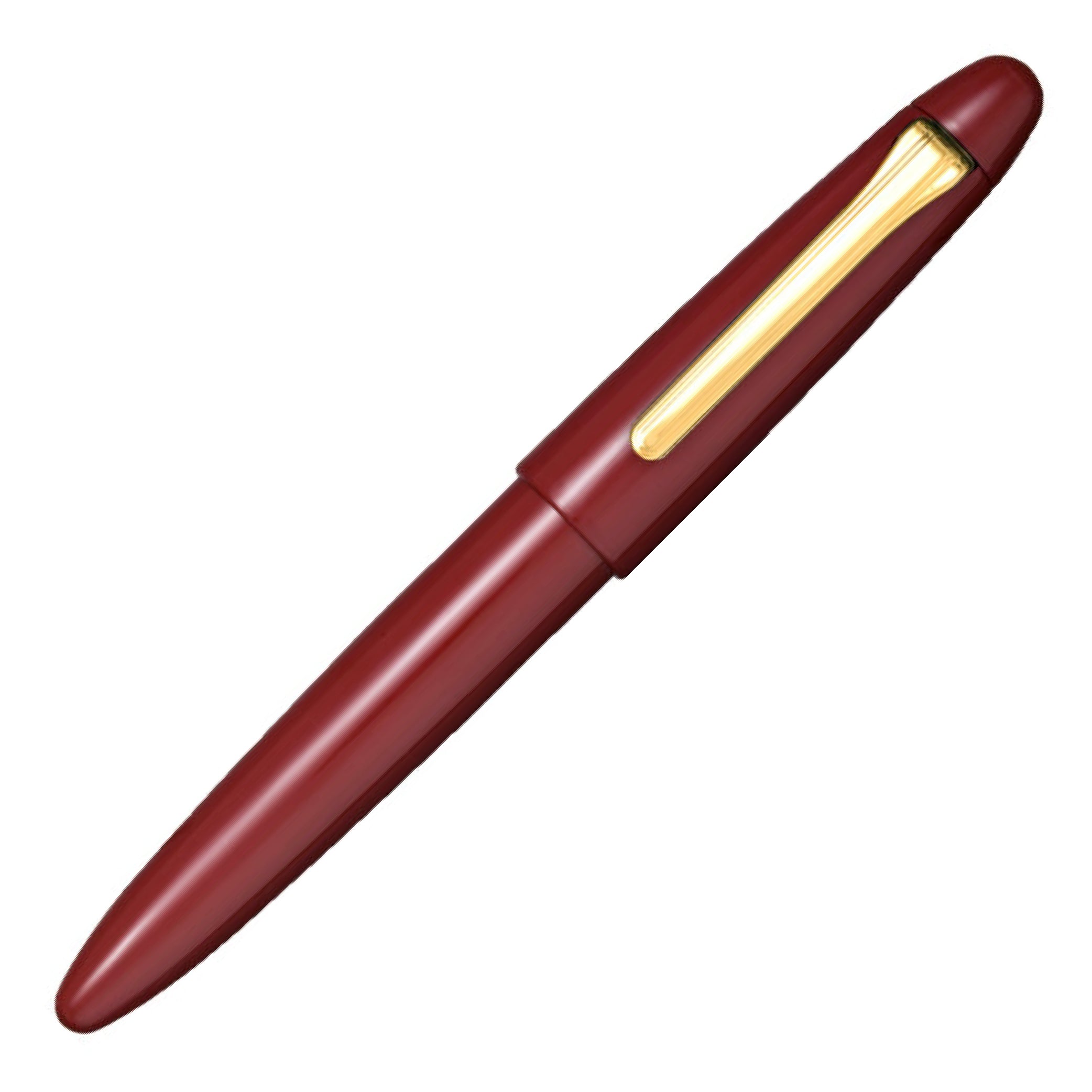 King of Pen Kaga Urushi Wine Red Gold Trim Fountain Pen