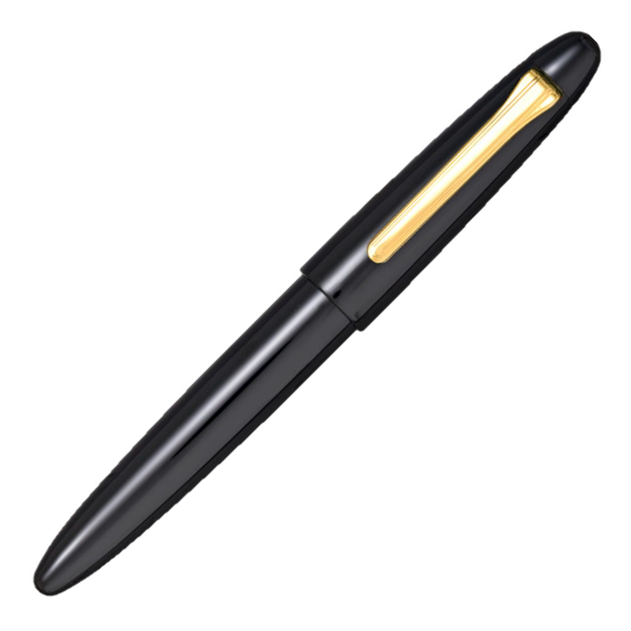 King of Pen Kaga Urushi Black Gold Trim Fountain Pen