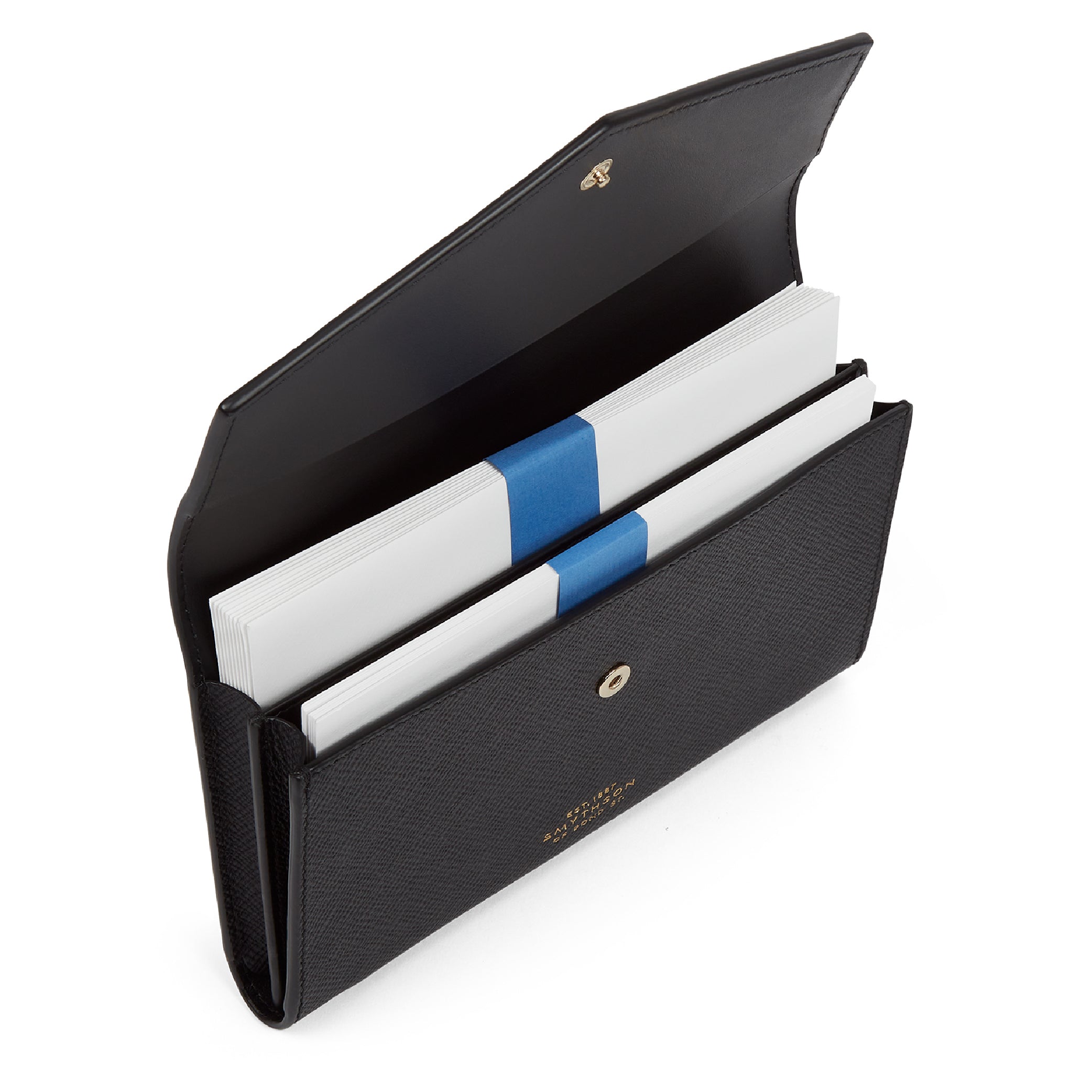 Slim Stationery Holder in Black Panama
