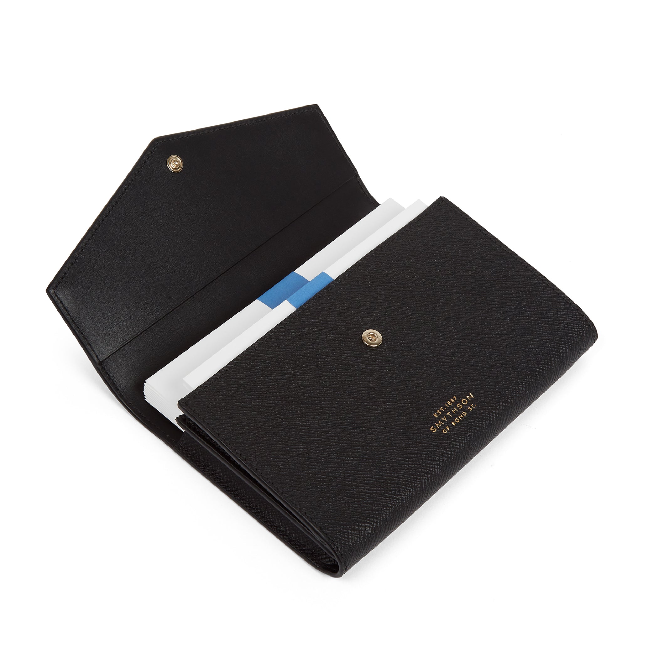 Slim Stationery Holder in Black Panama
