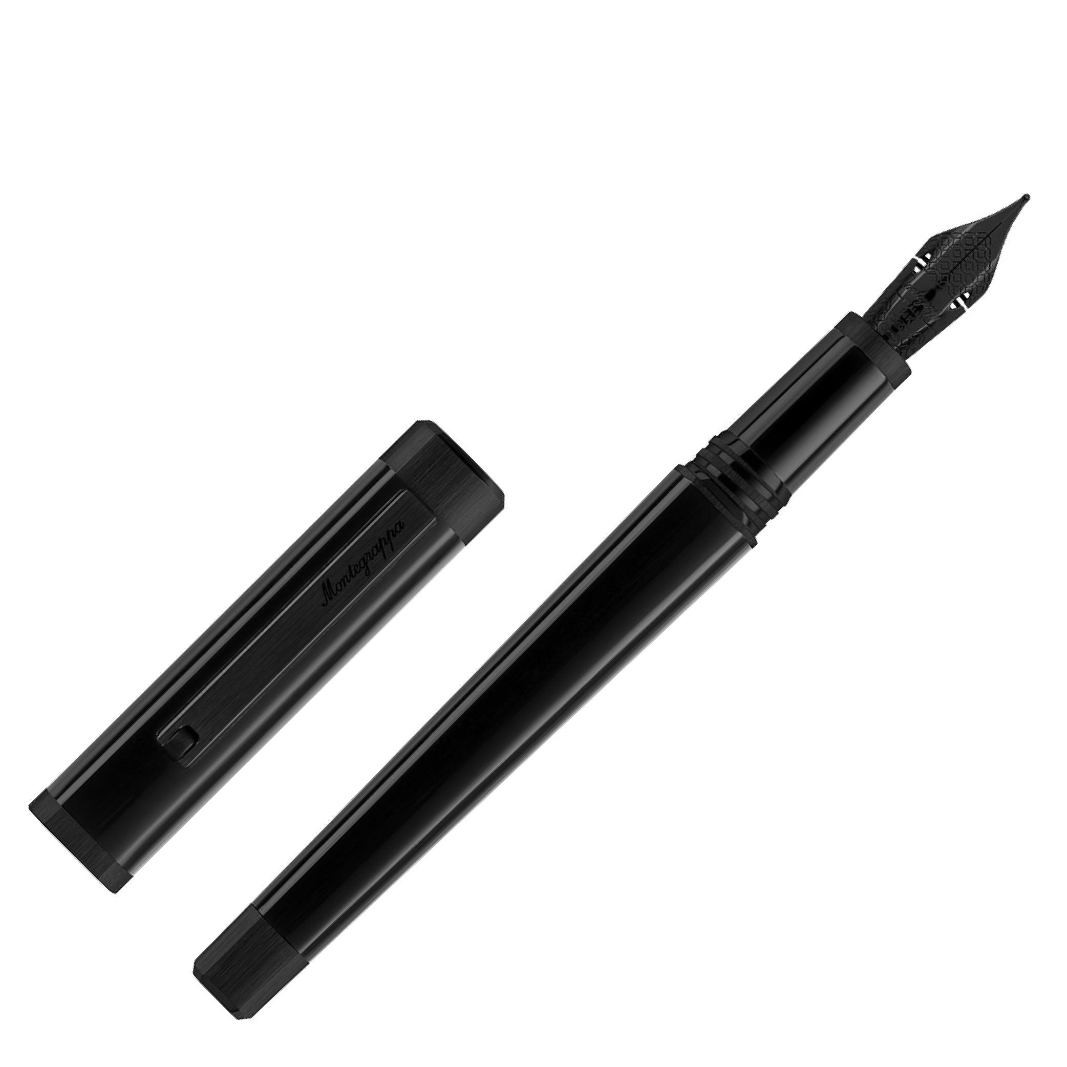 MONTEGRAPPA Quattro Ultra Black Gold Flex Nib Fountain Pen