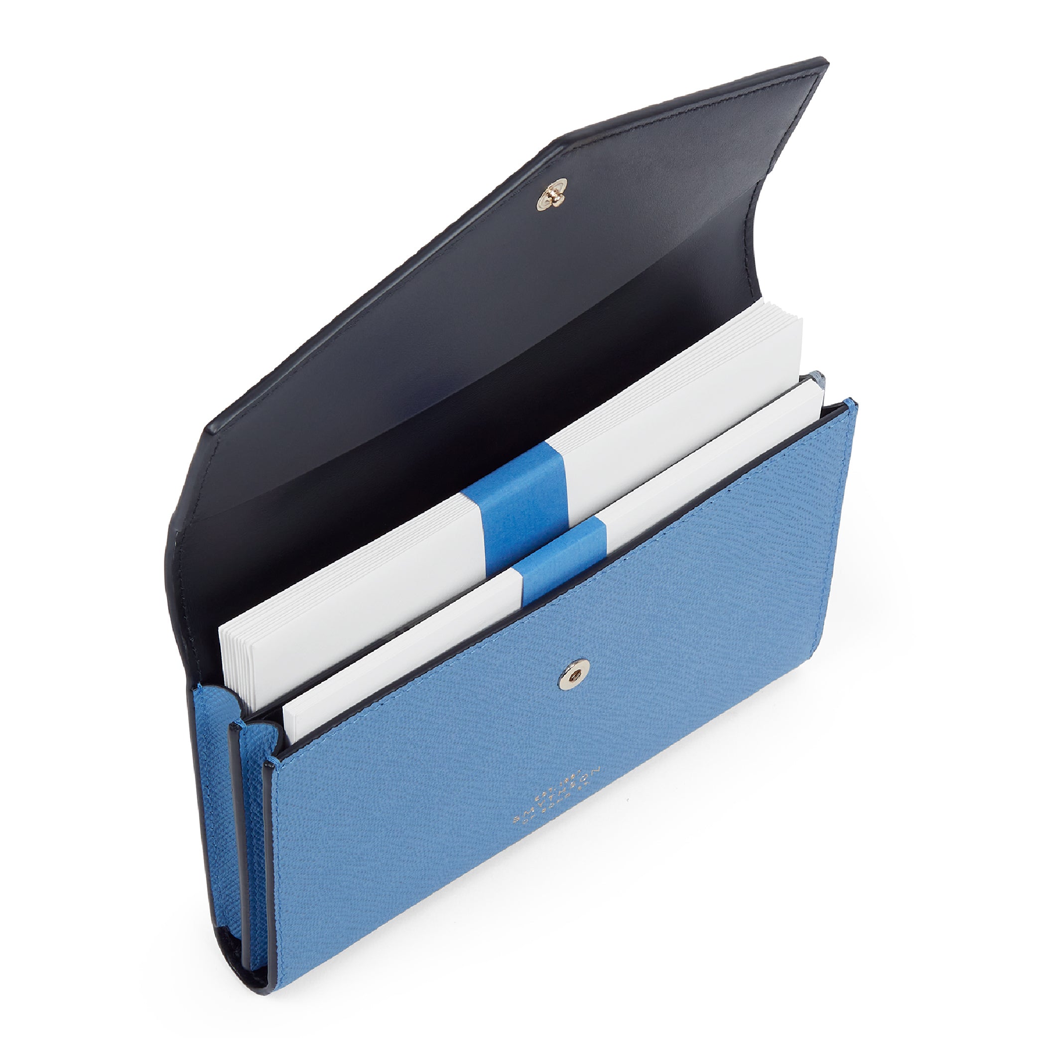 Slim Stationery Holder in Nile Blue Panama