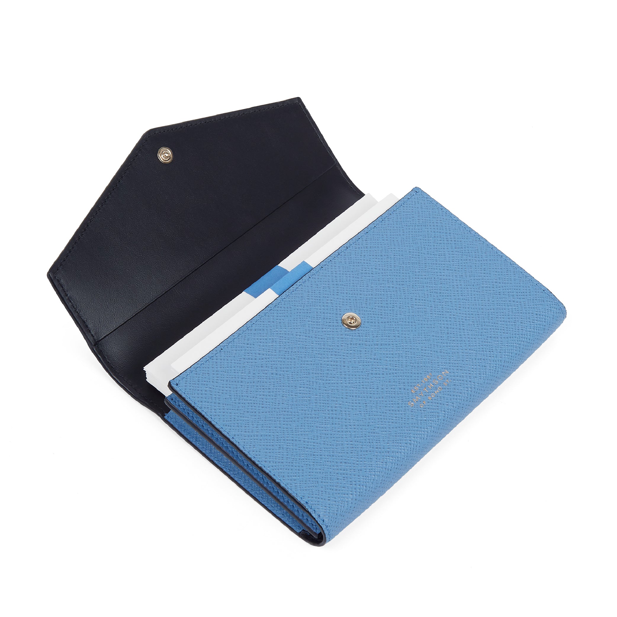 Slim Stationery Holder in Nile Blue Panama