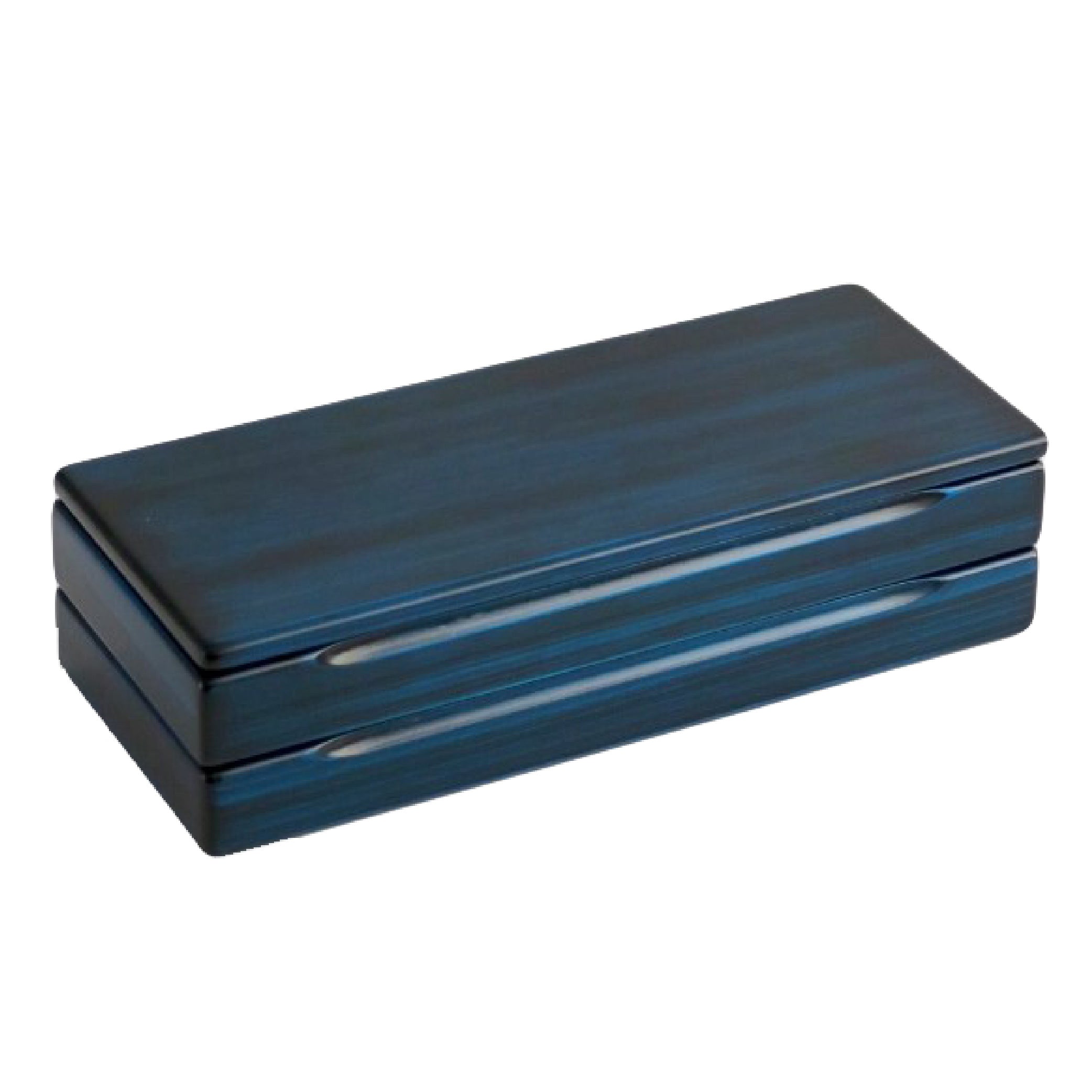 Wooden Fountain Pen Case Blue