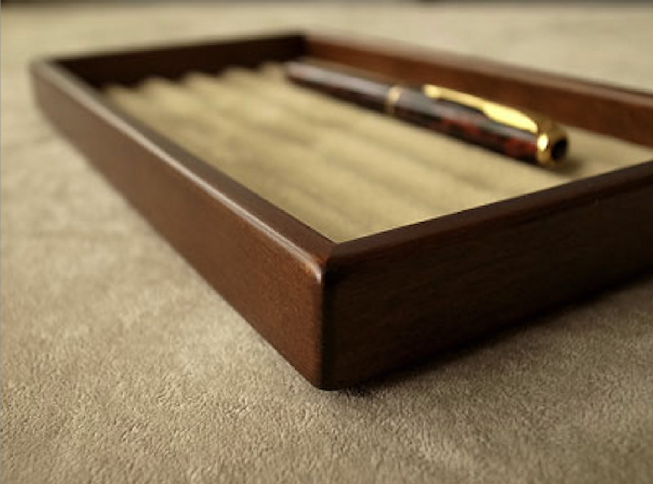 Wooden Small Pen Tray Brown