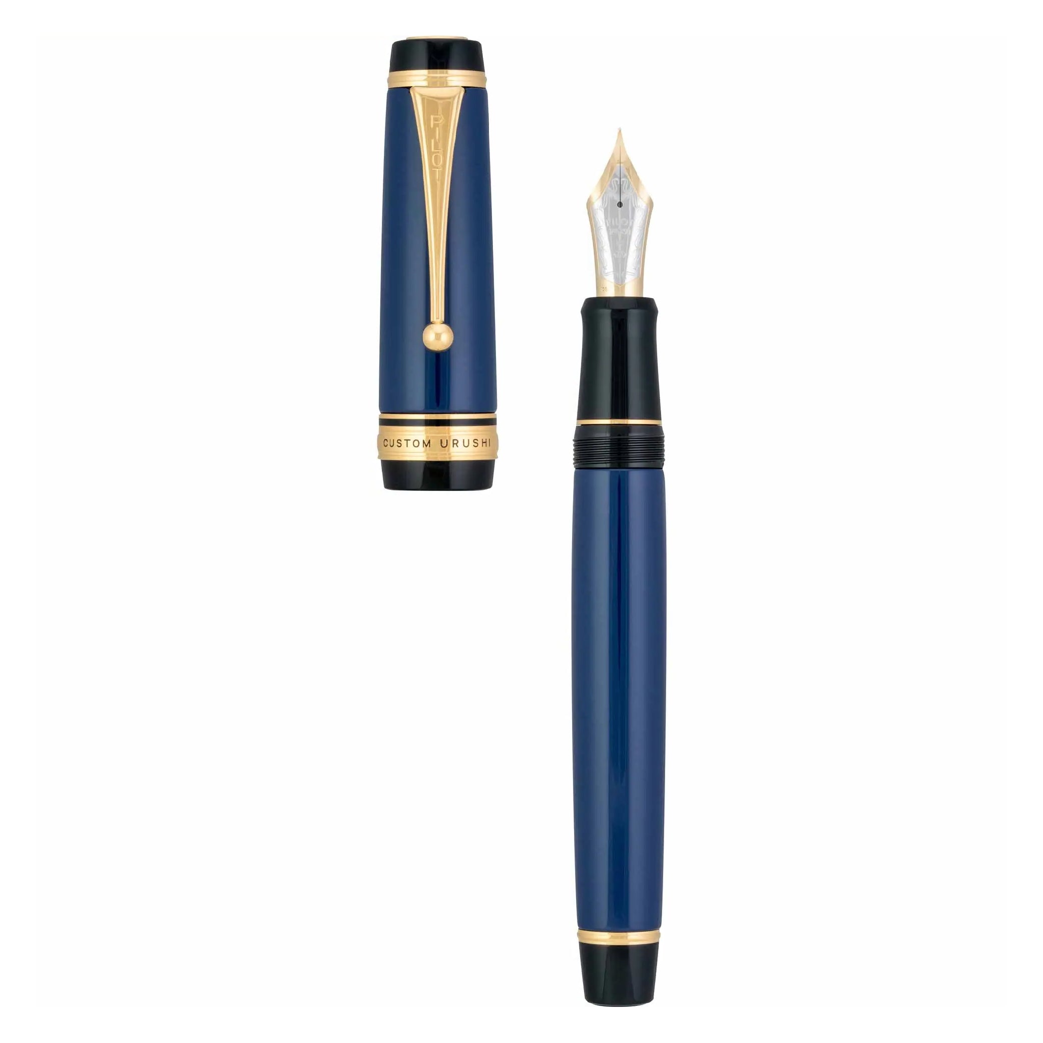 Custom Urushi Blue Fountain Pen