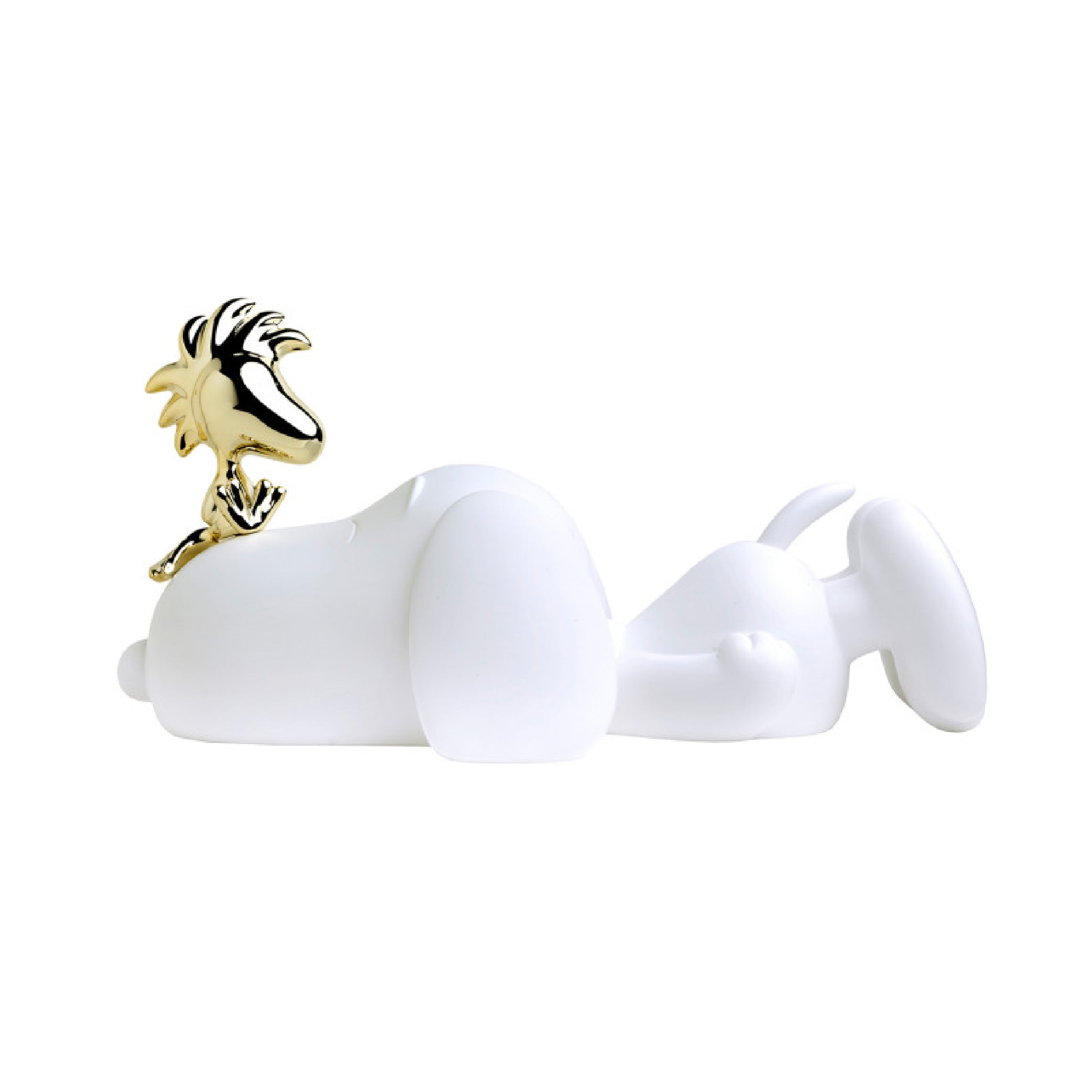 Snoopy & Woodstock Matt White & Chromed Gold - 33CM