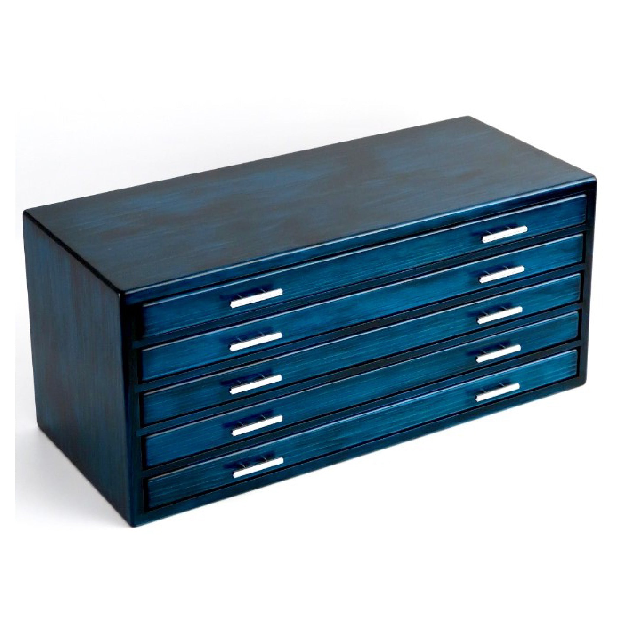 Wooden 100 Fountain Pen Box Blue