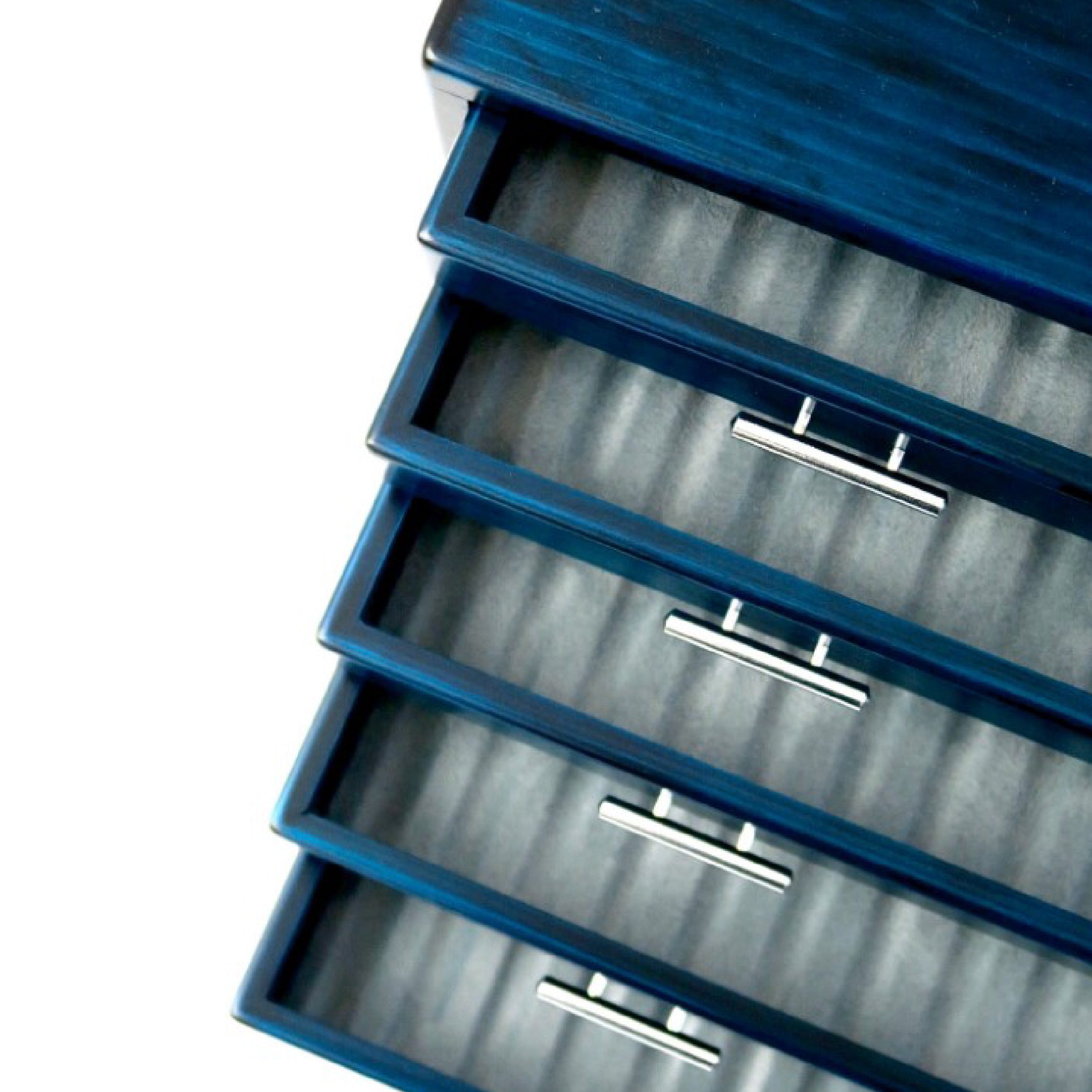 Wooden 100 Fountain Pen Box Blue