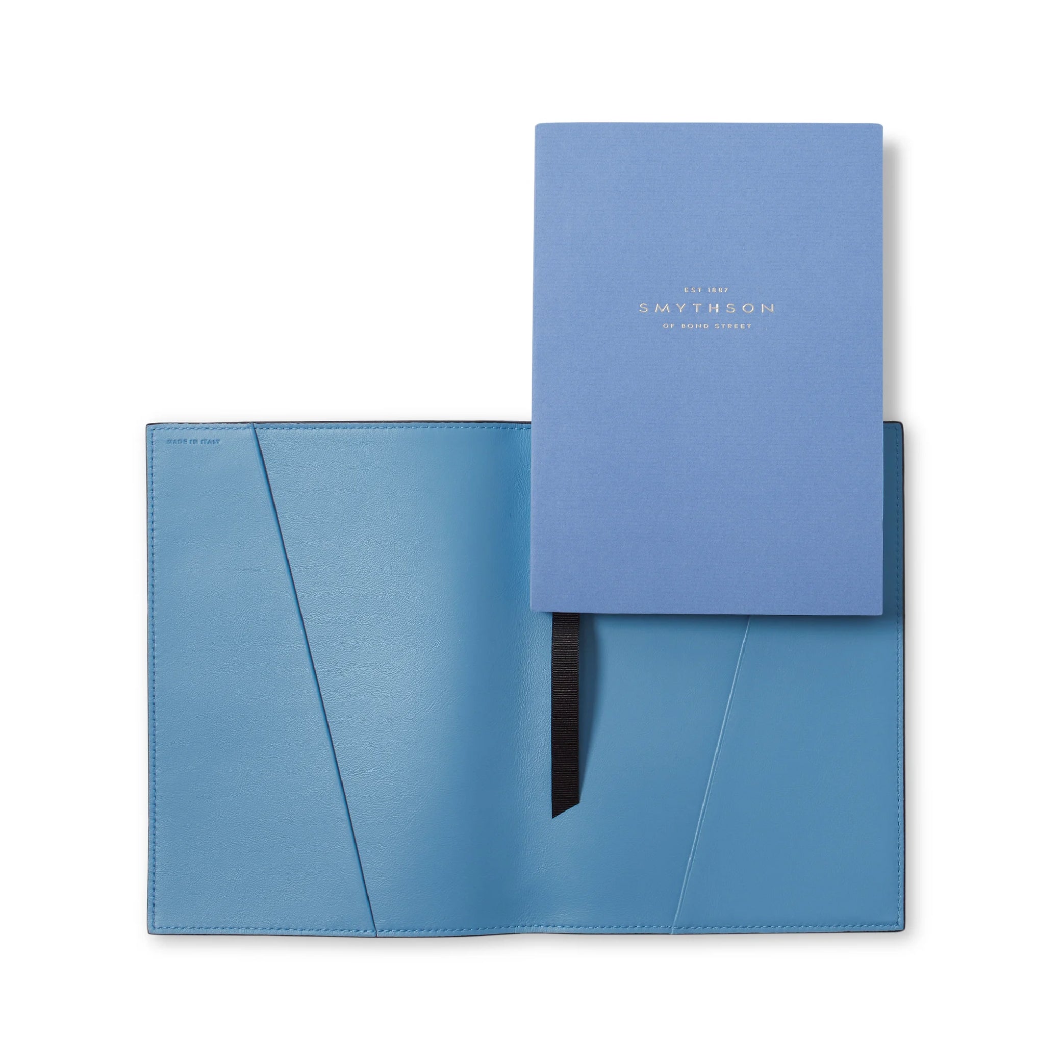 SMYTHSON Nile Blue Evergreen Refillable Notebook in Ludlow