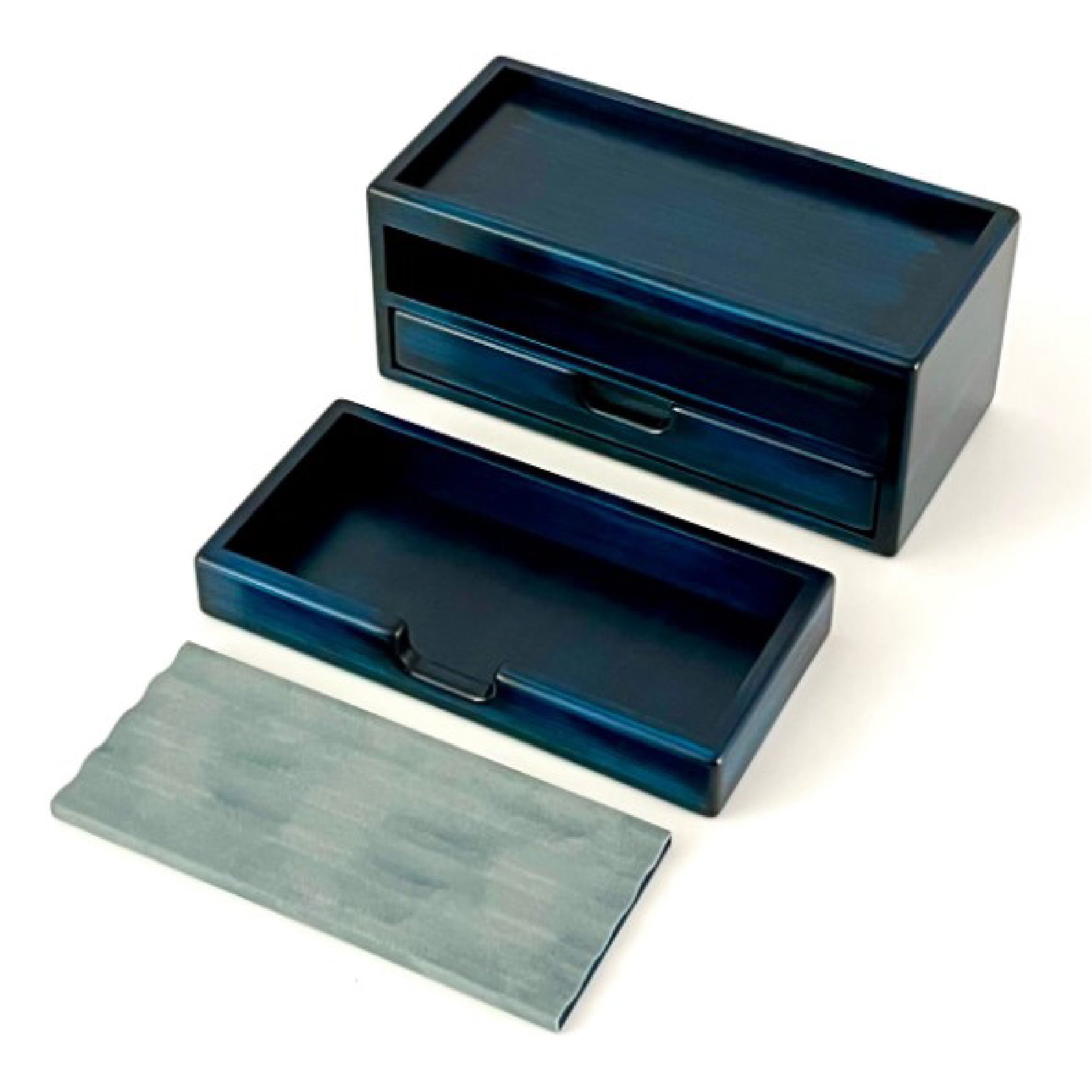 Wooden 8 Fountain Pen Box Blue